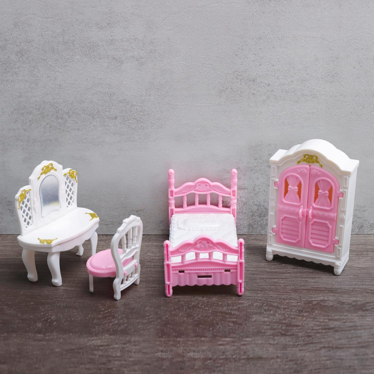 20 Pcs Mini House Furniture Set Miniature Bedroom Living Room Bathroom 1:12 Furniture Accessories Model image number 3