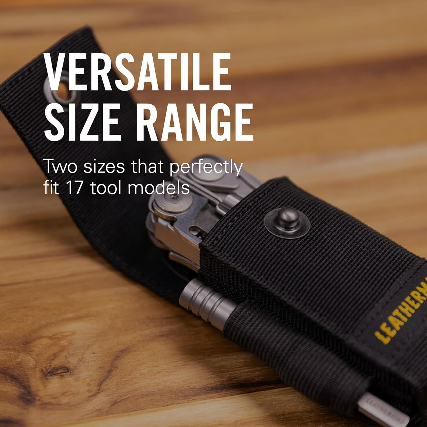 Leatherman Nylon Button Sheath - Durable Black Multitool Sheath with Secure Snap Closure - Black - Ideal for Protecting & Carrying Leatherman Multitools