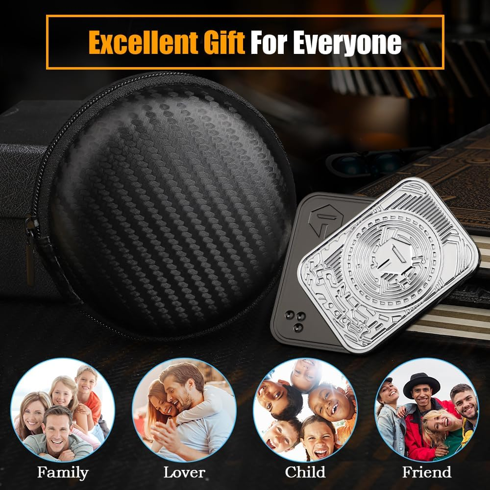 Magnetic EDC Fidget Coin Toy, Cool Sensory Manually Rotate Toy Birthday Present for Boys Girls, Metal Poker Fidget Slider Card, Home Office Classroom Tabletop Desk Decor for Adults Teens image number 1