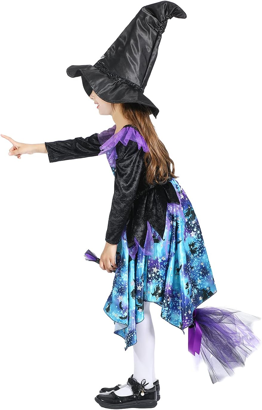 Lingway Toys Girls Halloween Witch Costume with Hat image number 5