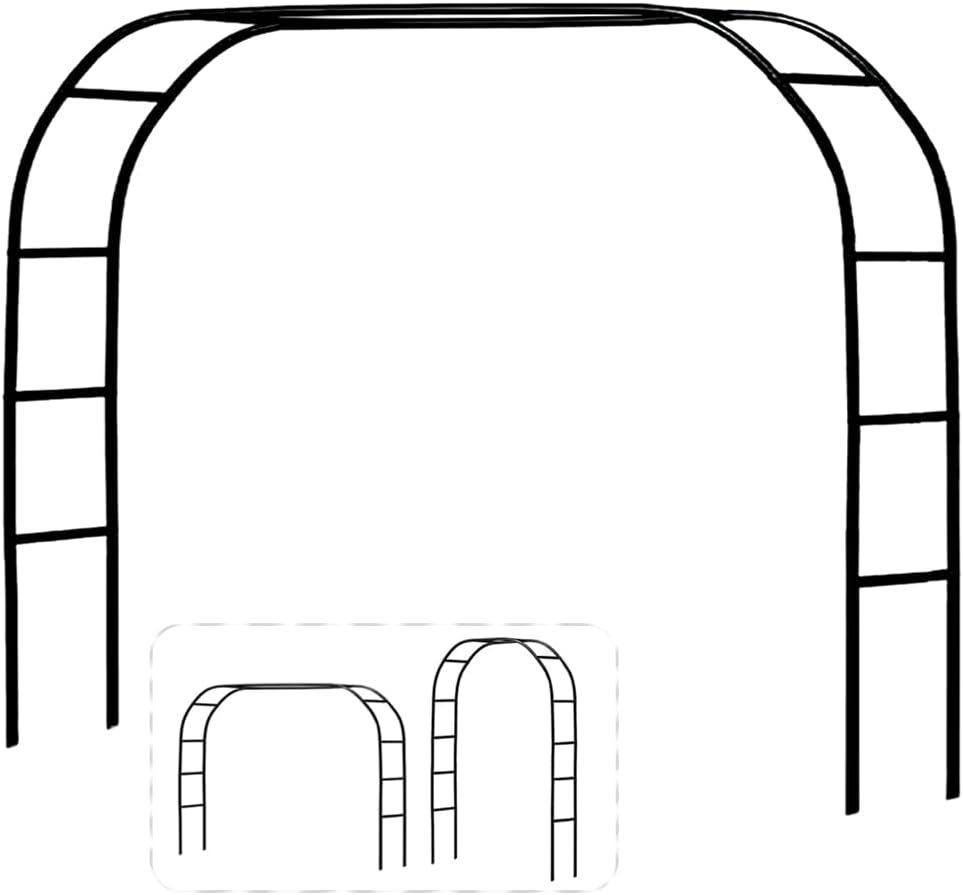 Metal Pergola Arbor, 7.5 X 6.4 Feet or 4.6 X 7.9 Feet, Assemble Freely 2 Sizes, for Climbing Plants, Wedding Garden Arch, Bridal Party Decoration