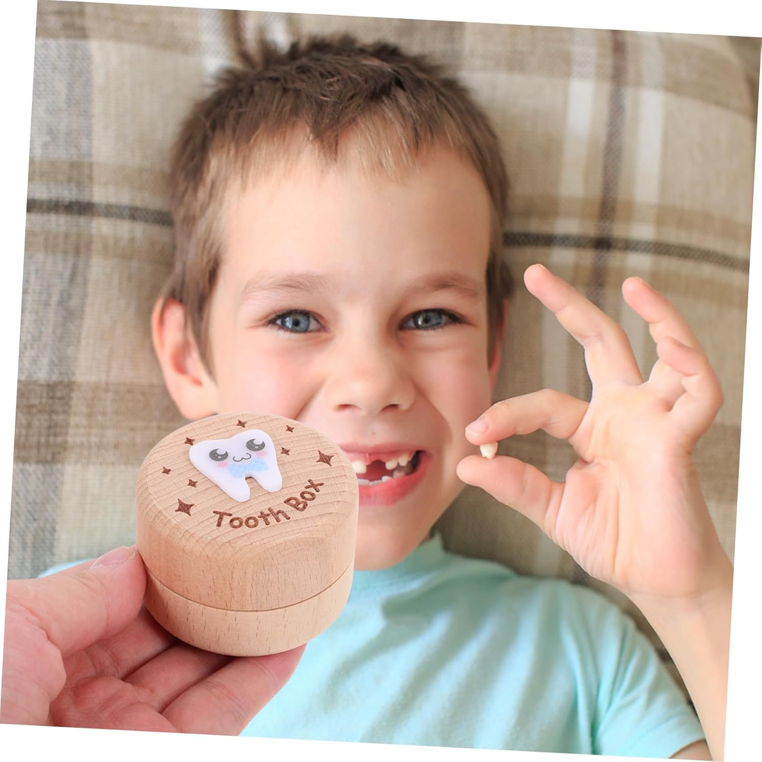 Wooden Tooth Keepsake Box for Boy Girl Modern Minimalist Storage Container for First Tooth Newborn Present and Memory Organizer Durable Safe and Elegant Design image number 4