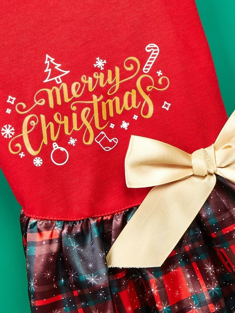 Merry Christmas Dog Dress by Brandname - Red, Small, Polyester/Cotton, Festive Design, Pull On, Machine Wash image number 3
