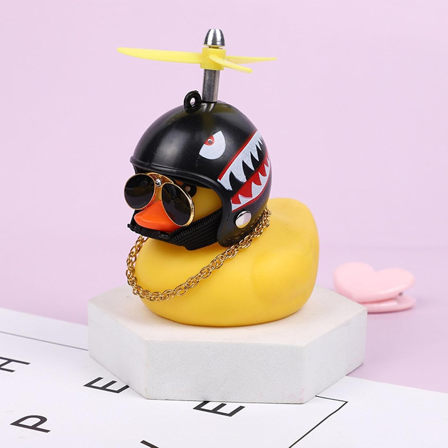 Rubber Duck Car Ornament,Bike Ornaments Duck Shape Car Dashboard Motorcycle Yellow Duck Decor Accessories - Motorcycle Bicycle Safe Riding Handlebar Decor for Cars, Tables Borato image number 3