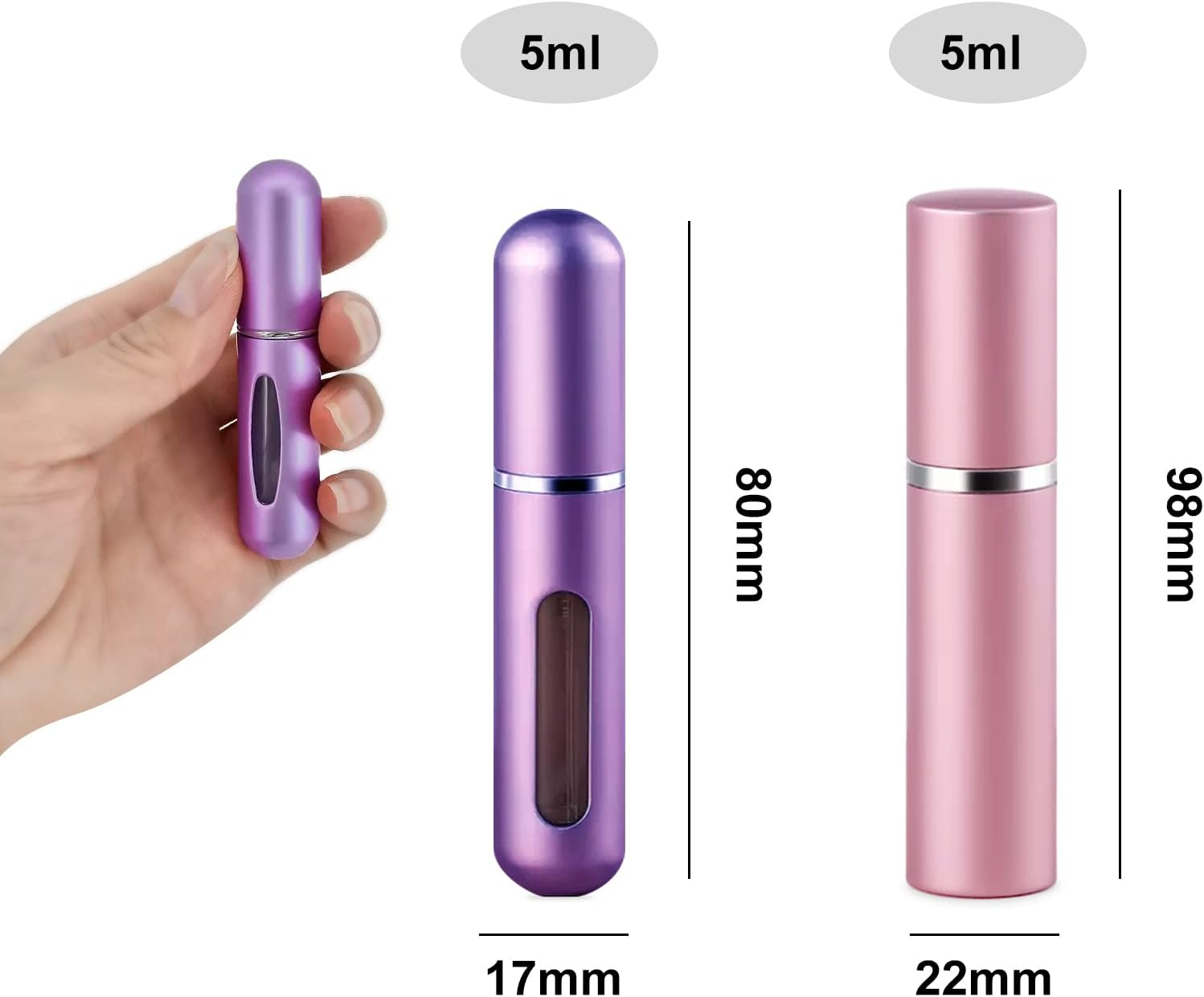 6 Pack Reayou Travel Portable Mini Refillable Perfume Atomizer Bottle,5 Ml Scent Pump Spray,6 Pieces Multicolored Perfume Dispenser Pump for Traveling and Outgoing image number 4