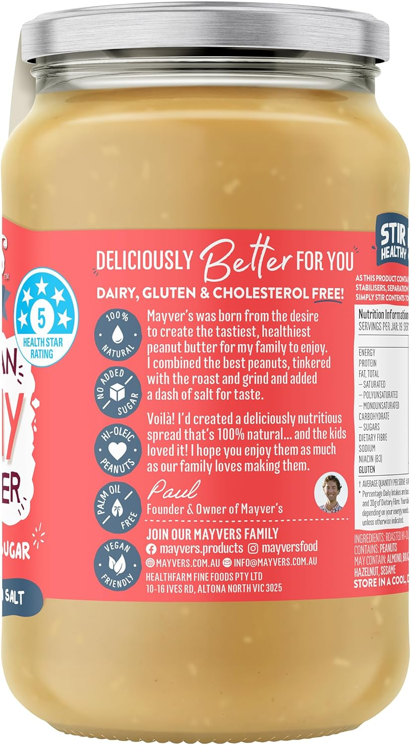 Mayver'S Super Natural Crunchy Peanut Butter 375G image number 3