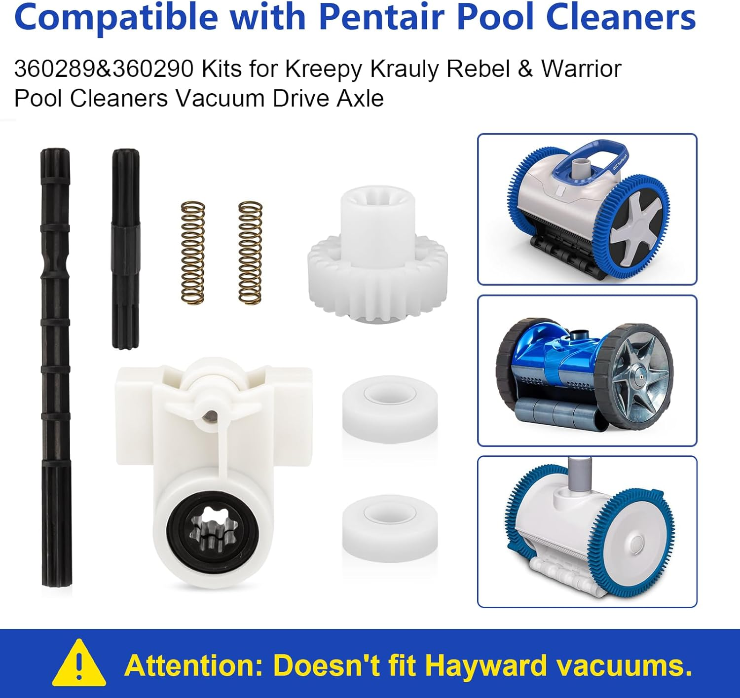 360289 Left Drive Kit & 360290 Right Drive Kit Pool Cleaner Bearings Tune up Kit for Pentair Kreepy Krauly Rebel & Kreepy Krauly Warrior Pool Automatic Suction Cleaners/Vacuum Drive Axle Assembly image number 4