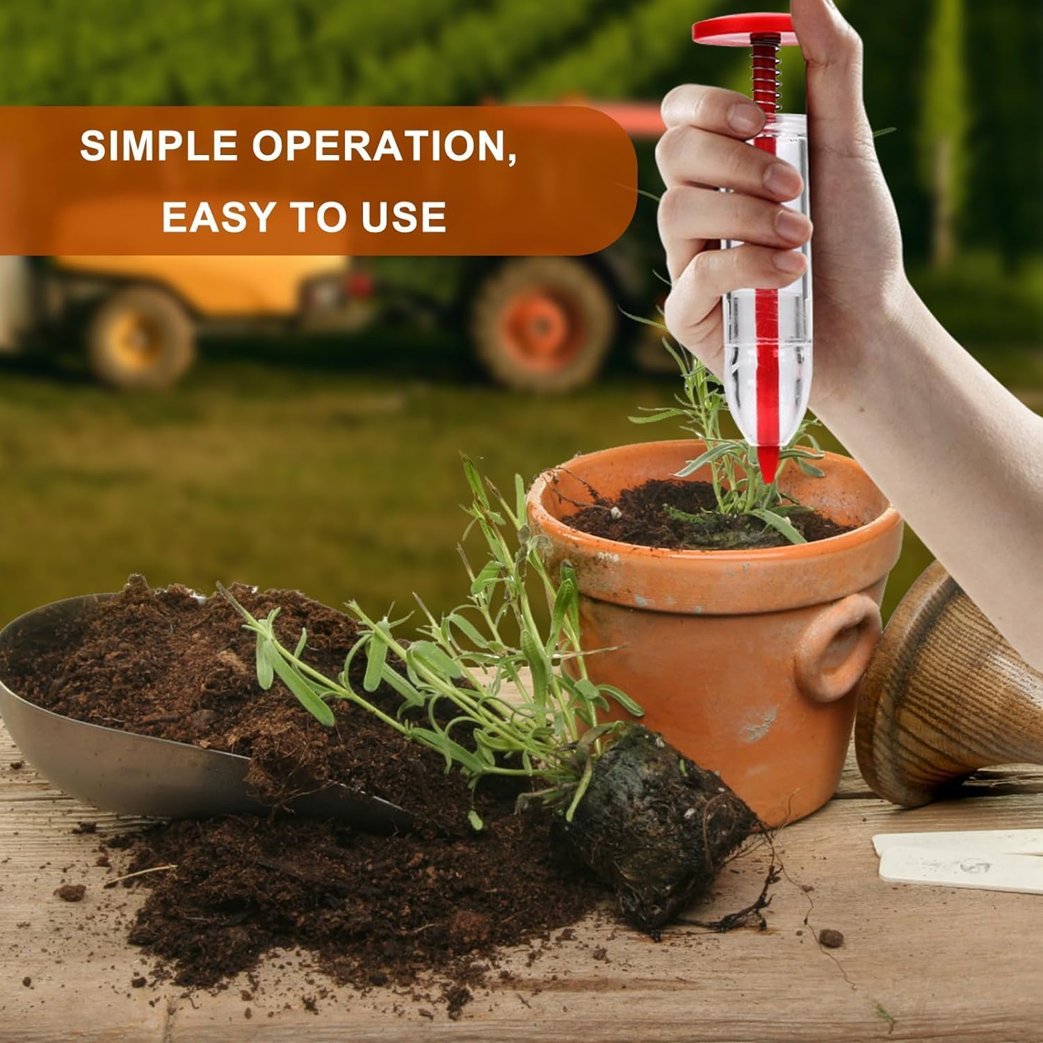 6Pcs Mini Seed Spreader, Manual Seedlings Dibber and Widger Set Handheld Garden Hand Seed Sower Planter Tool Small Sowing Seed Dispenser for Tiny Seeds Planting Vegetable, Flowers image number 6