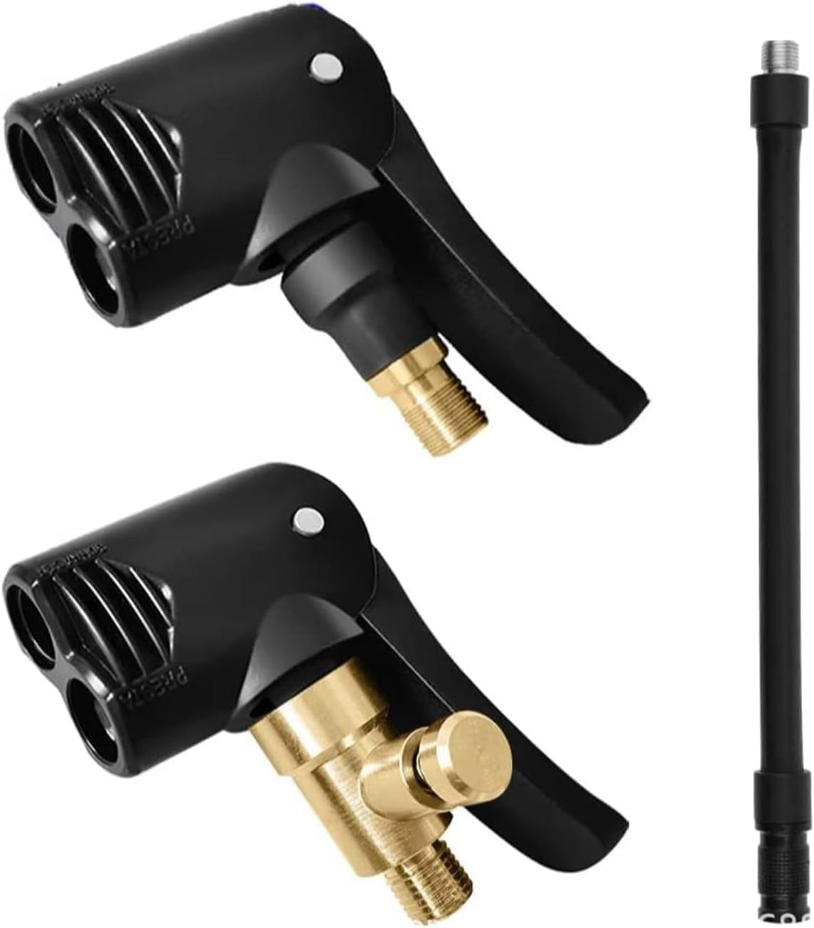 3Pack Double Bike Pump Head, Double Nozzle Bike Pump Adapter,Presta Valve Adapter, Suitable for Inflating Bicycles, Motorcycles and Cars image number 3