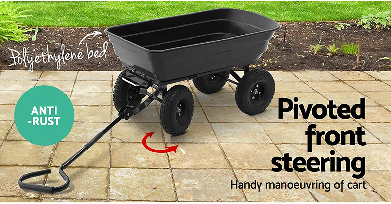 Gardeon Garden Cart, 270Kg Beach Trolley Carts Lounge Wagon Tool Trolleys Pull Outdoor Camping Gardening Supplies Transportation, Durable with Rubber Tyres Green image number 3