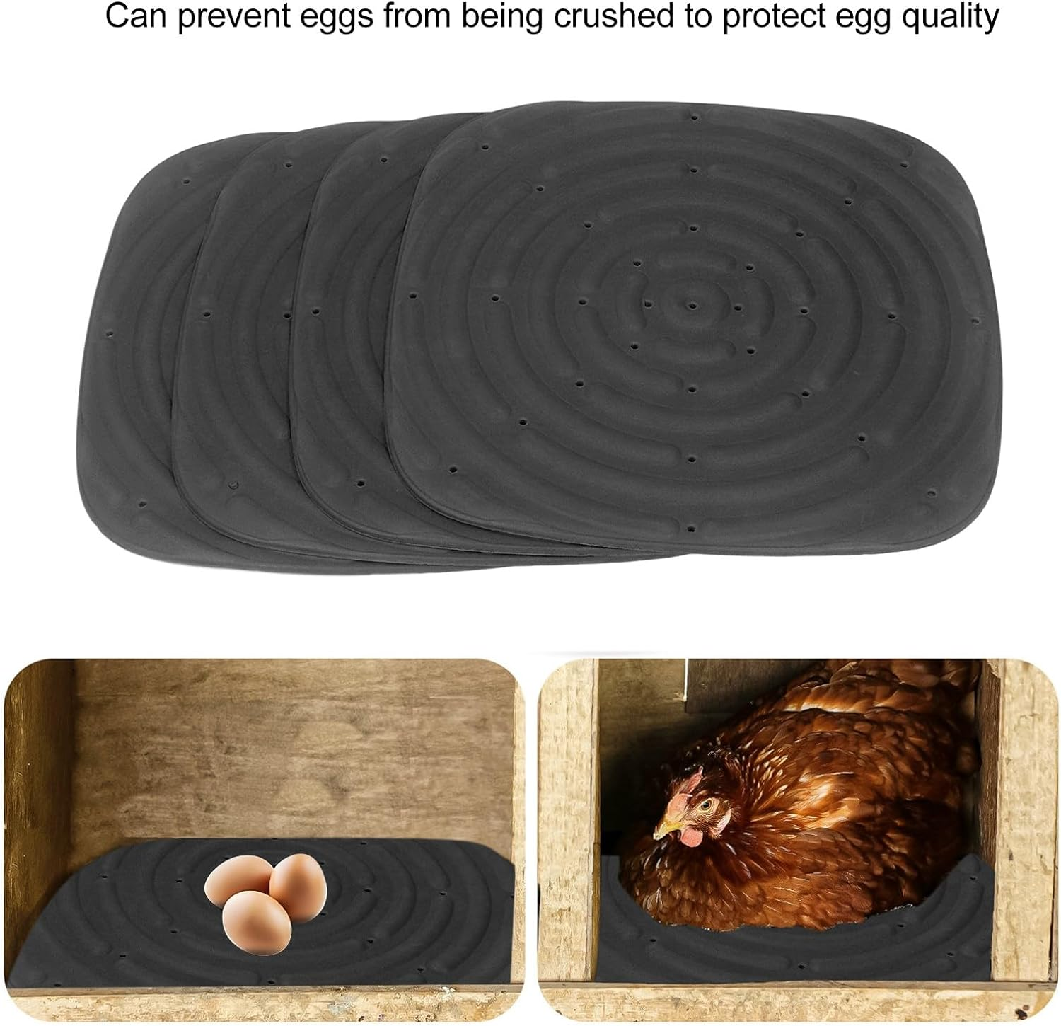 4Pcs Chicken Nesting Box Pads, Washable Chicken Nest Box Liners, 12In Chicken Nesting Pads, Chicken Bedding Chicken Coop Mats for Chicken Laying Boxes, Hen House Eggs Protecting image number 6