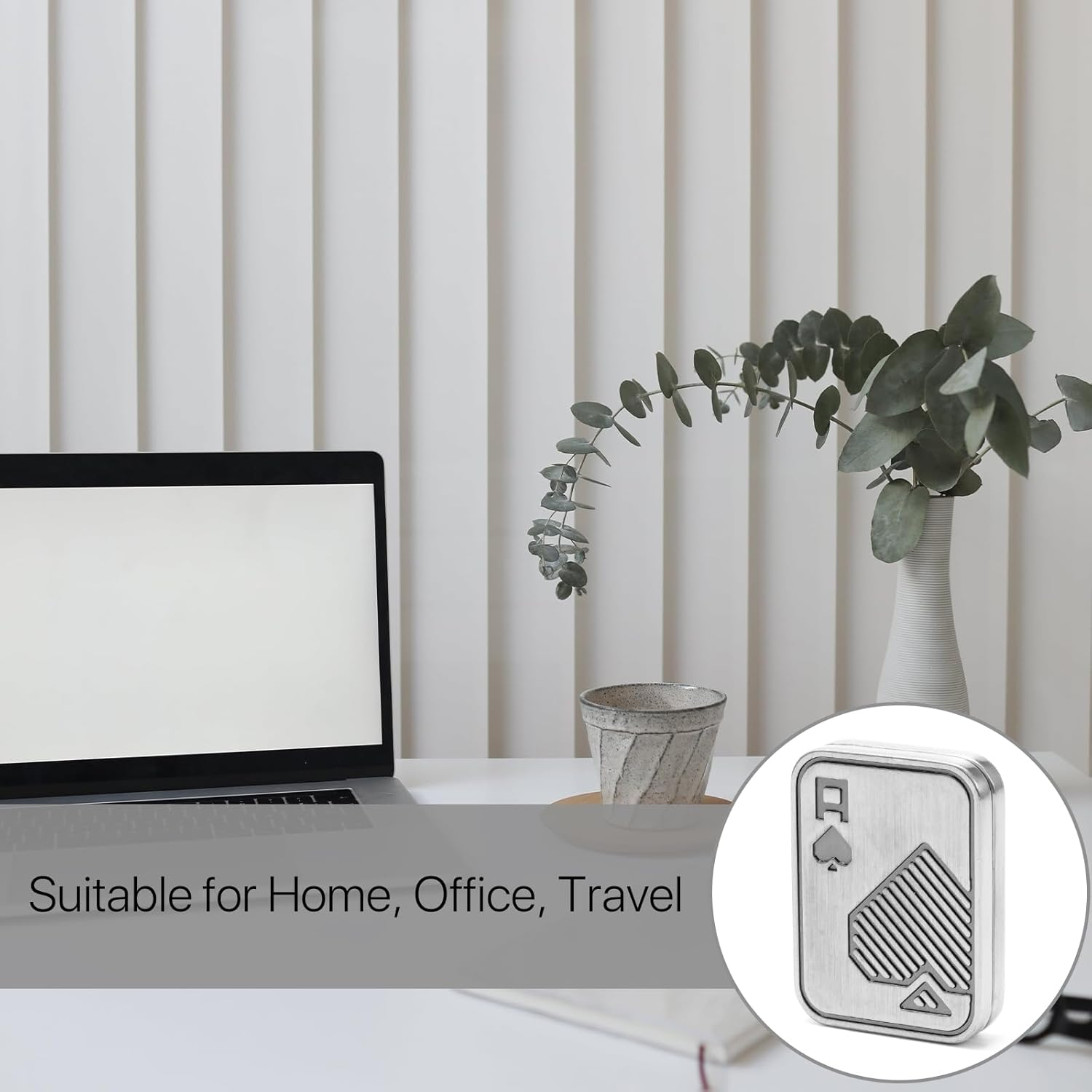 Metal Poker Fidget Slider, EDC Adult Fidget Toys to Relieve Pressure Stress Anxiety Office Desk Toy Gifts ADHD Push Card (A, Silver) image number 3