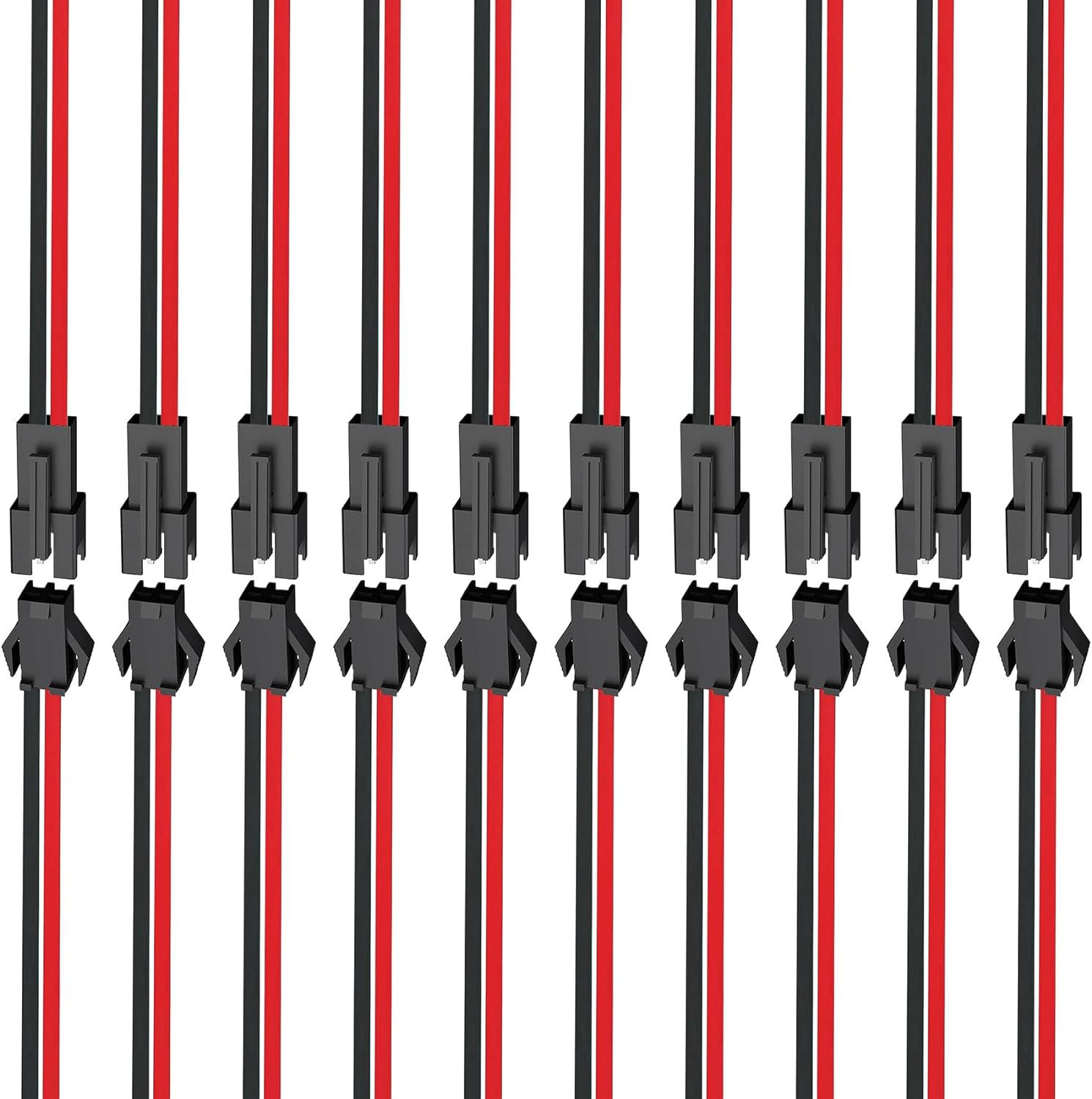 Tunghey 10Pack 3 Pin JST Connector Micro Electrical Male and Female Connector Adapter Plug with 15CM Wire Cables for LED Light Strip (3PIN)
