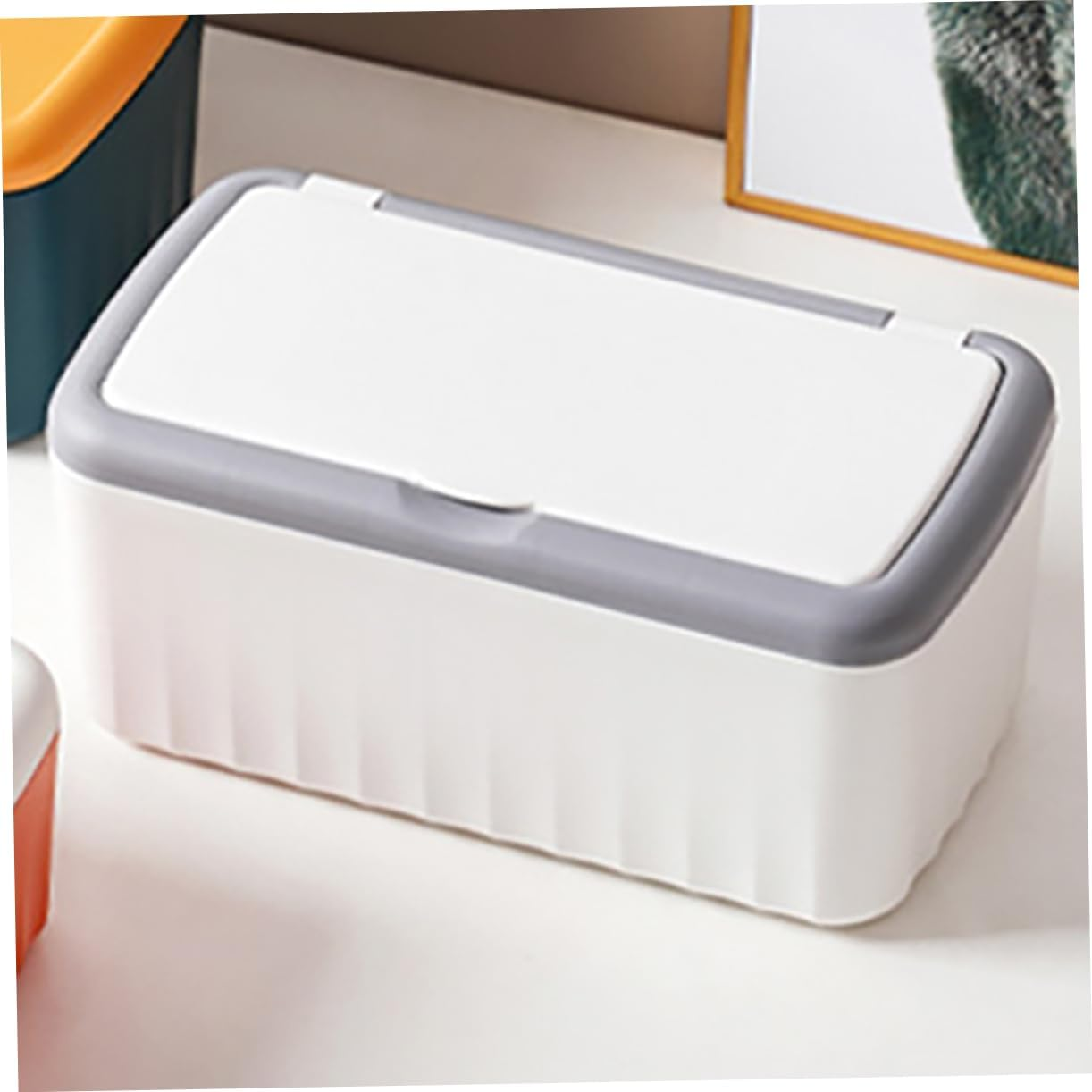 Rectangular Wipe Holder Lid High Capacity Tissue Storage Box for Home Office Elegant Sealed Design for Wipes Flushable Versatile Use Living Rooms Bedrooms image number 5