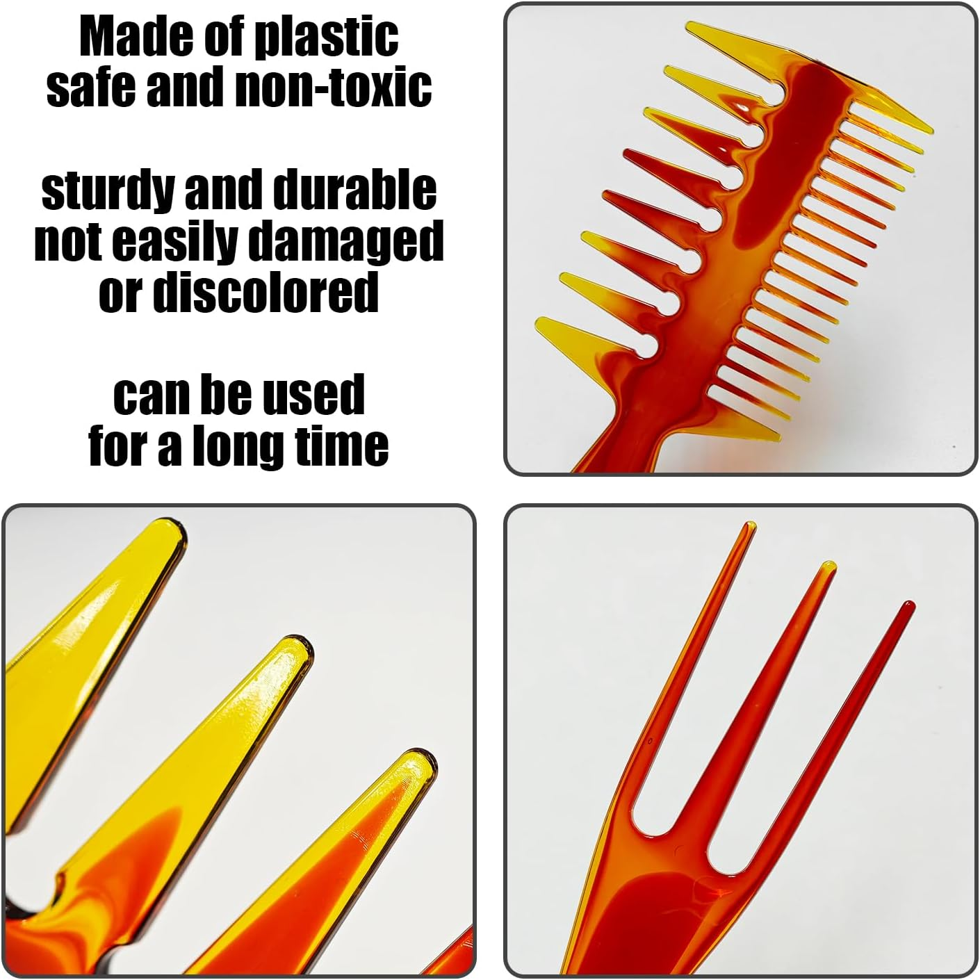 3 Pieces Wide Tooth Comb, Three in One Comb, Men'S Styling Comb, Simple Hair Tools, Unisex, Styling Tools image number 5