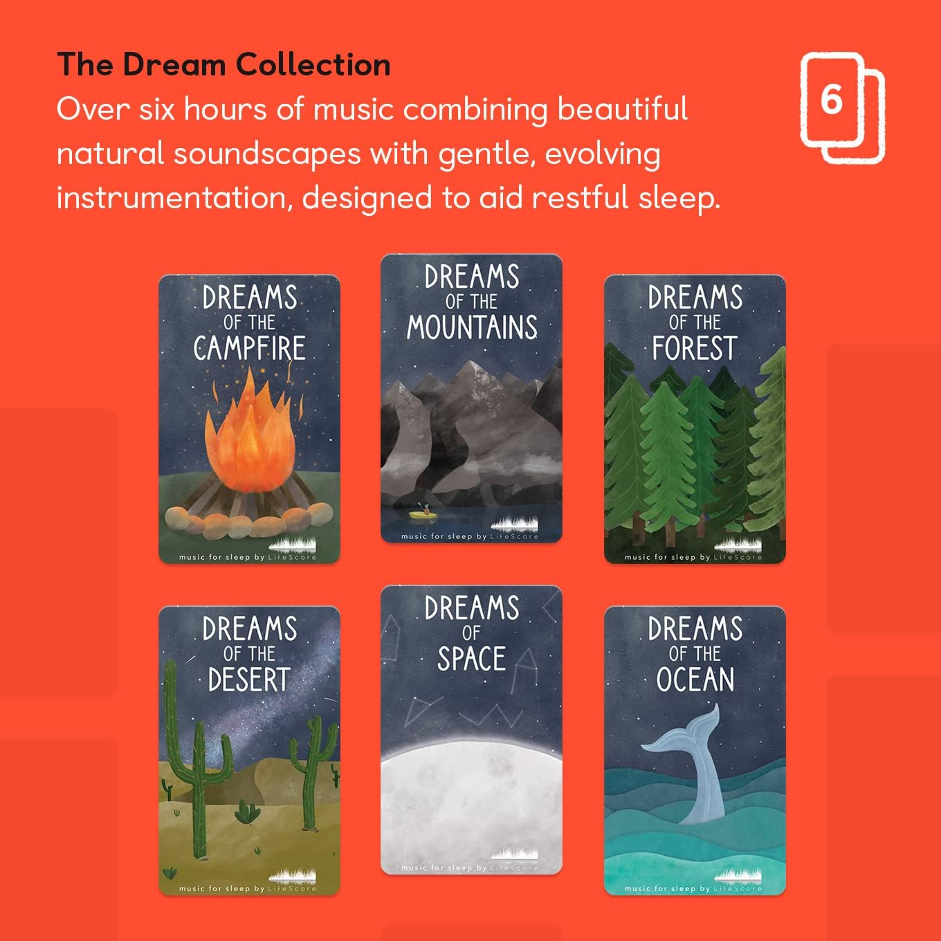Yoto the Dream Collection by Lifescore &ndash; 6 Kids Musical Cards for Use with Player & Mini Audio Player, Educational Screen-Free Listening with Relaxing Naptime & Bedtime Music for Winding Down image number 2