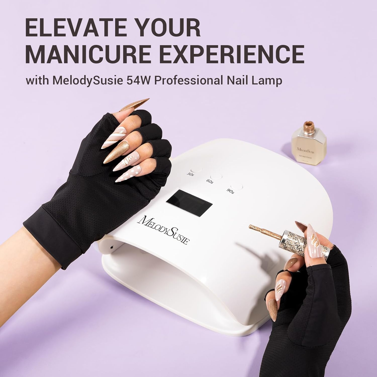 Melodysusie UV Nail Lamp, Plus30T UV Light for Gel Nails True 54W Professional Led Nail Dryer with 3 Timer, Smart Sensor, LCD Display, Detachable Tray Fast Curing Nail Art Tools Manicure Accessories image number 1