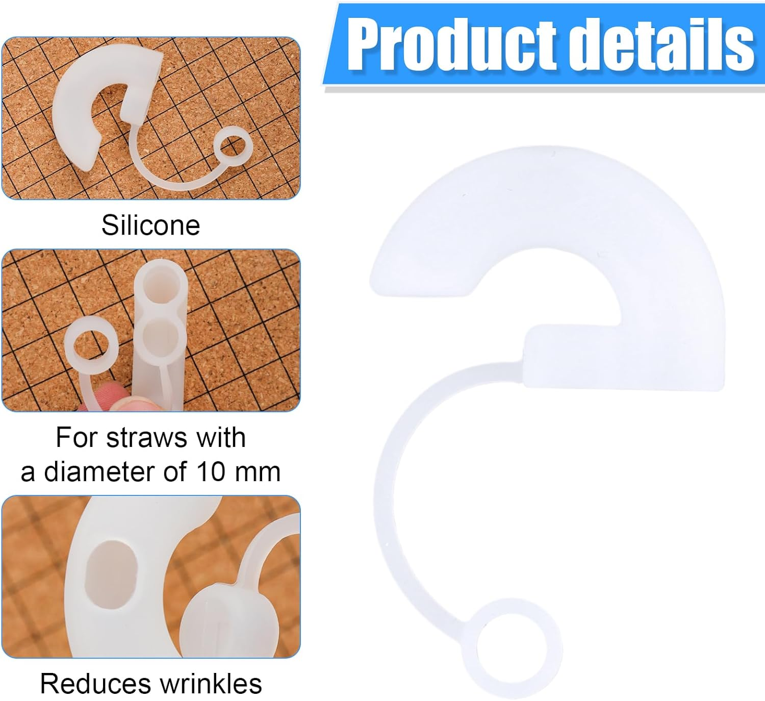 4Pcs Wrinkle Resistant Straw Caps, anti Silicone Wrinkle Free Prevention Straw Toppers for Stanley Reusable Silicone Straws with Caps Tip Side Suction Design Prevents Straw Caps from Wrinkling image number 1