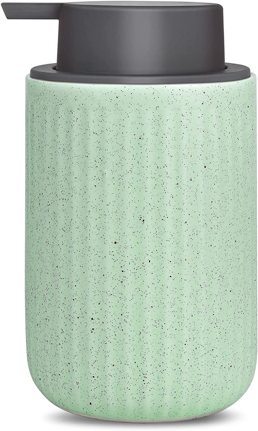 Foam Dispenser - Hand Pump Dispenser Beige Foaming Soap Dispenser Ceramic Dish Liquid Dispenser for Kitchen Bathroom Hand Wash Bottle (13.5Oz/400Ml Light Green) image number 1