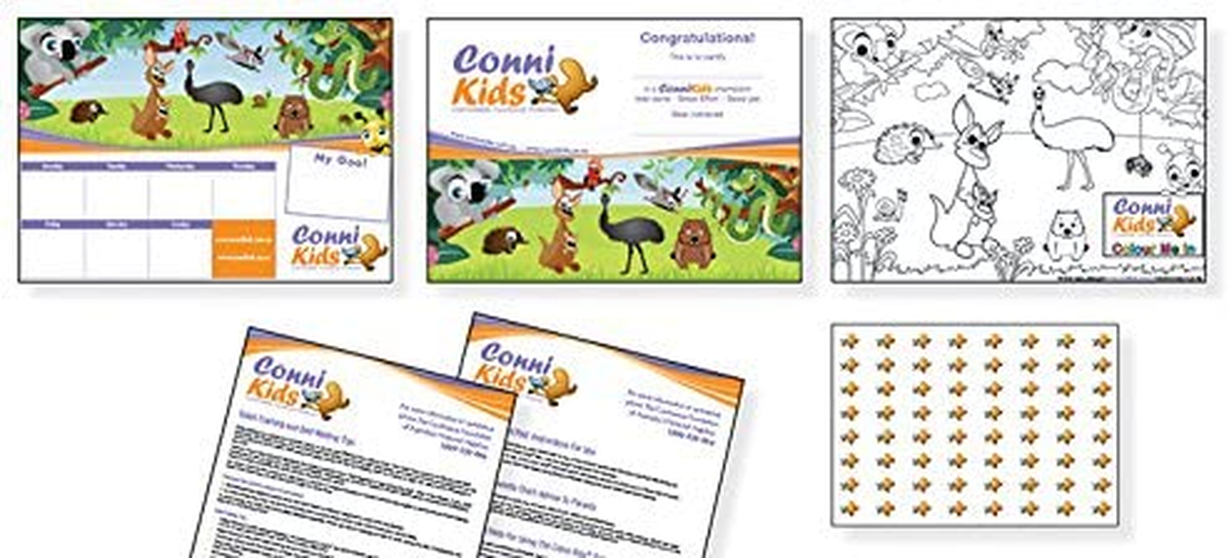 Conni Kids Reusable Bed Pad with Tuck-Ins, Waterproof, Absorbent and Washable Protector Pad for Toilet Training and Youth Incontinence, Aussie Animals Print, 100 X 100 Cm image number 5