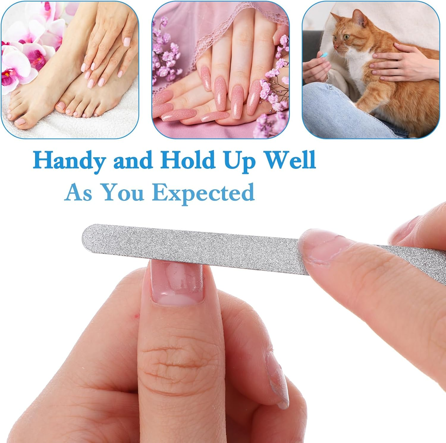 4 Pcs Diamond Deb Nail Files with Sharp Pointed Tip, Double Sided Metal Nails File for Natural Nails, Stainless Steel Nail Dresser Buffering Files Tools for Salon Home Manicure Pedicure image number 6