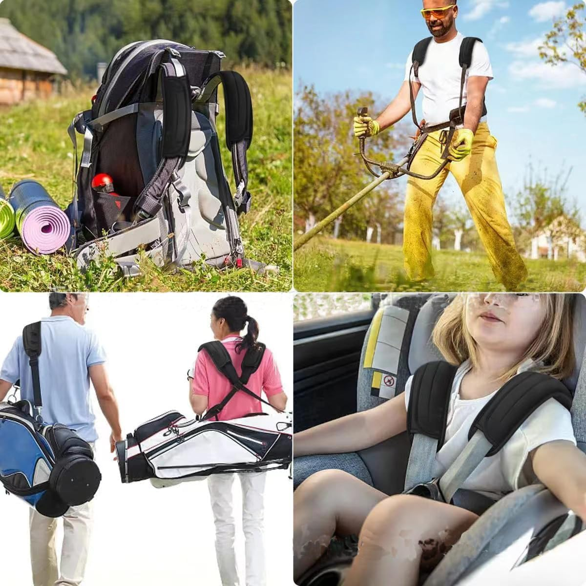 1Pcs Thick Cushioned Shoulder Pads Anti-Slip Design and Breathable Mesh Pads for Shoulder Strap,Soft and Comfortable Detachable Vest Shoulder Pad Guitar image number 2