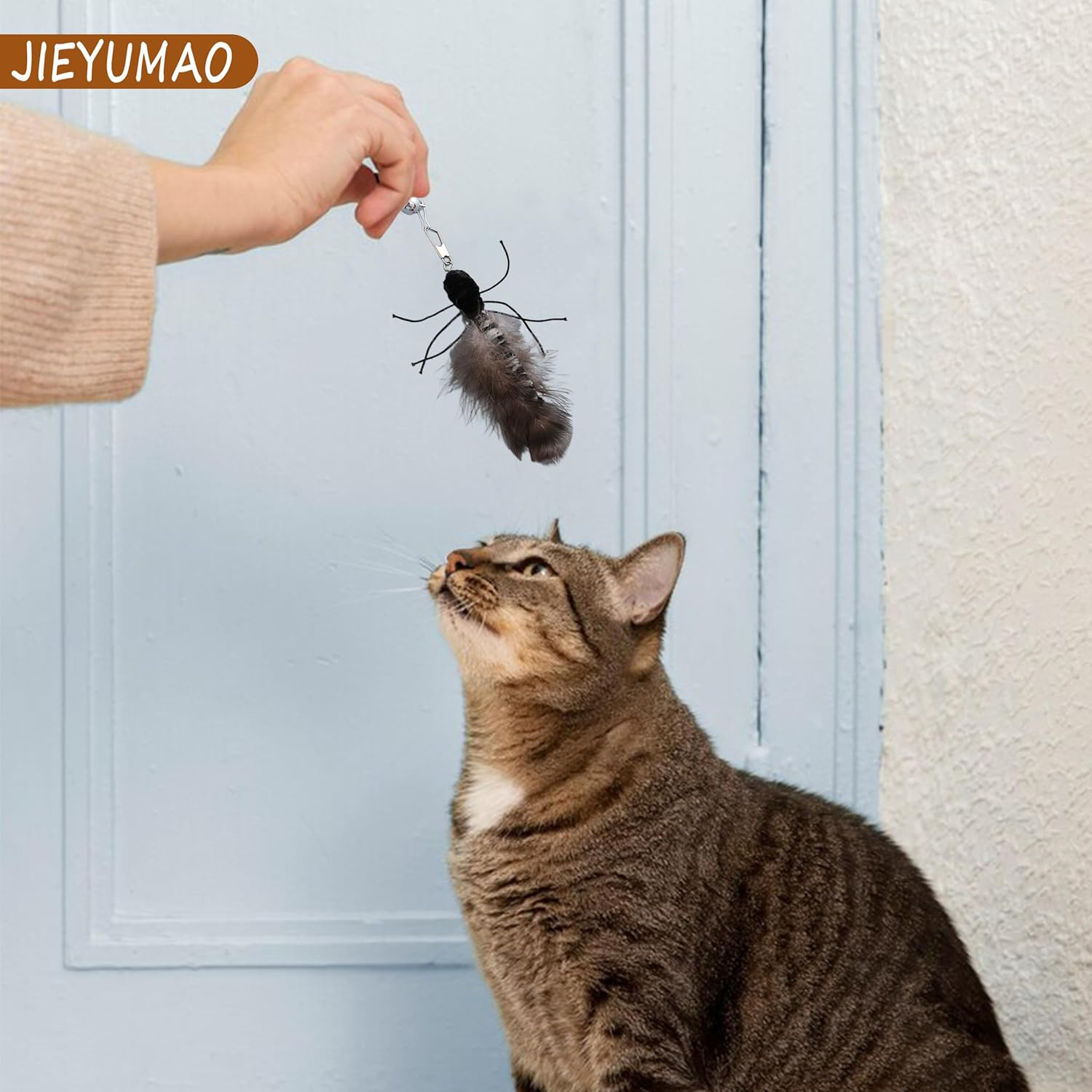 10Pcs Multicolor Cat Wand Attachments, Cat Teaser Toy Refills for Playing, Exercising, Adult Cats image number 1