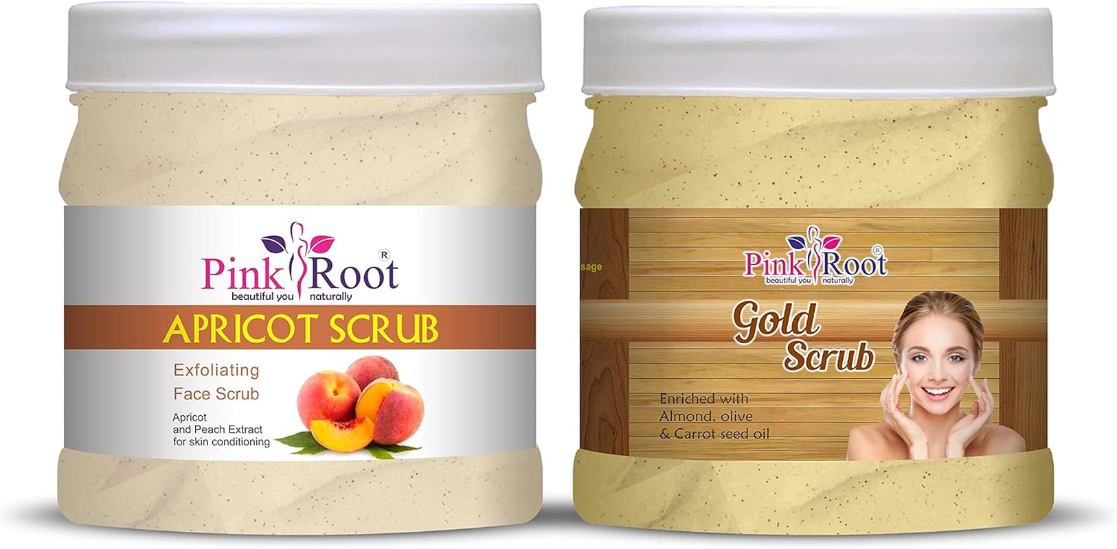 Pink Root Gold Scrub 500Gm with Apricot Scrub 500Gm image number 6