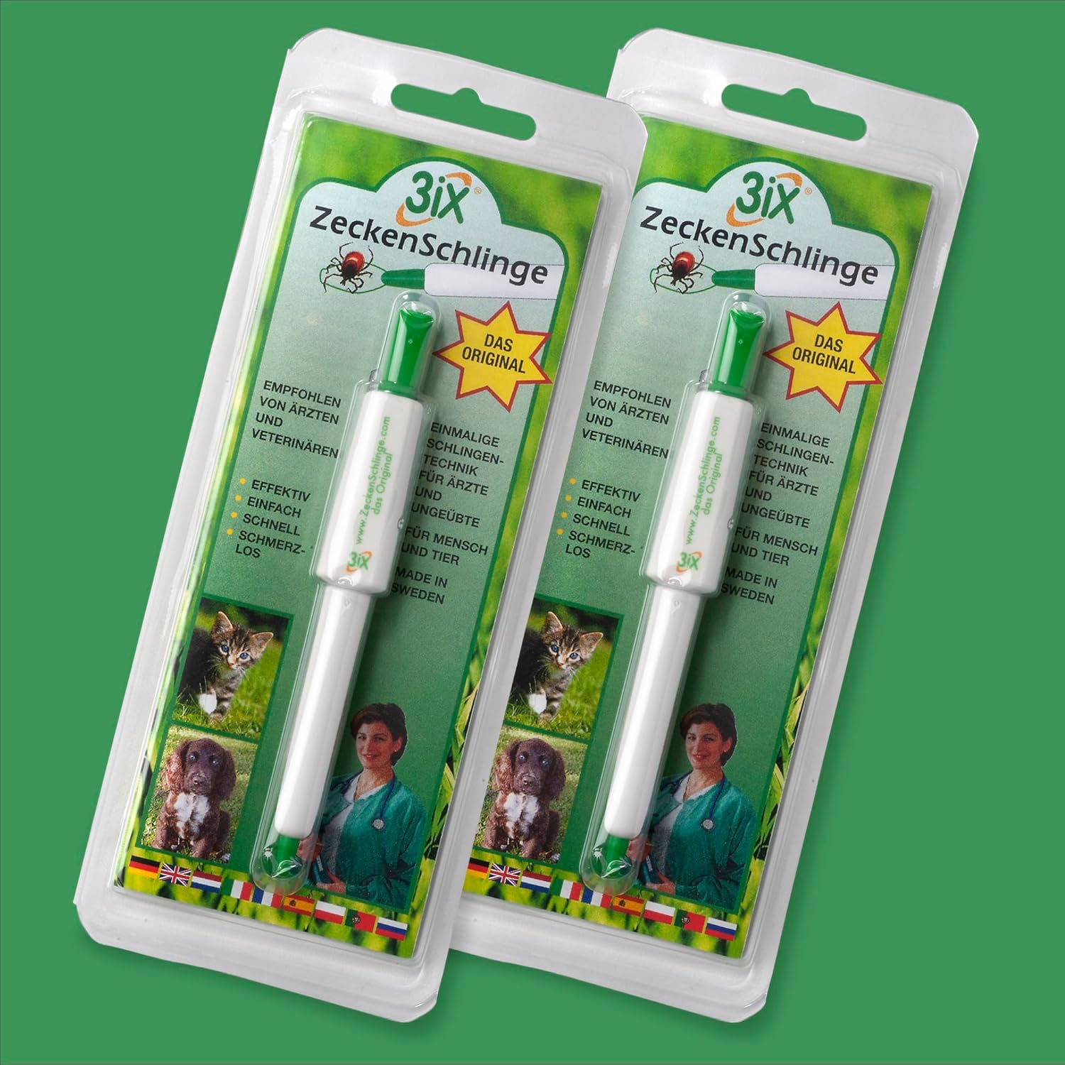 3Ix Tick Sling Pack of 2 - Reliable Method for Tick Removal - Effective Tick Remover - Tick Tweezers - Tick Hook & Tick Tweezers in One - Tick Protection on the Go - for Humans and Animals image number 1