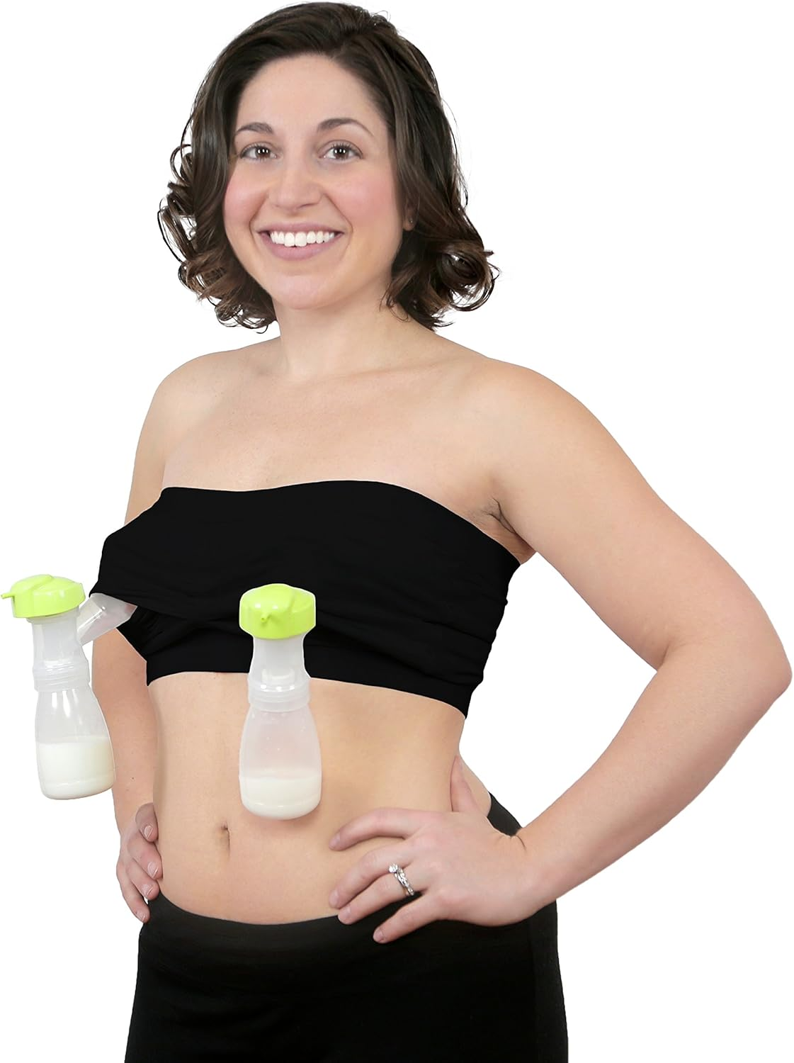 Rumina&rsquo;S Strapless Nursing Bra with Built-In Hands-Free Pumping Bra, White, One Size