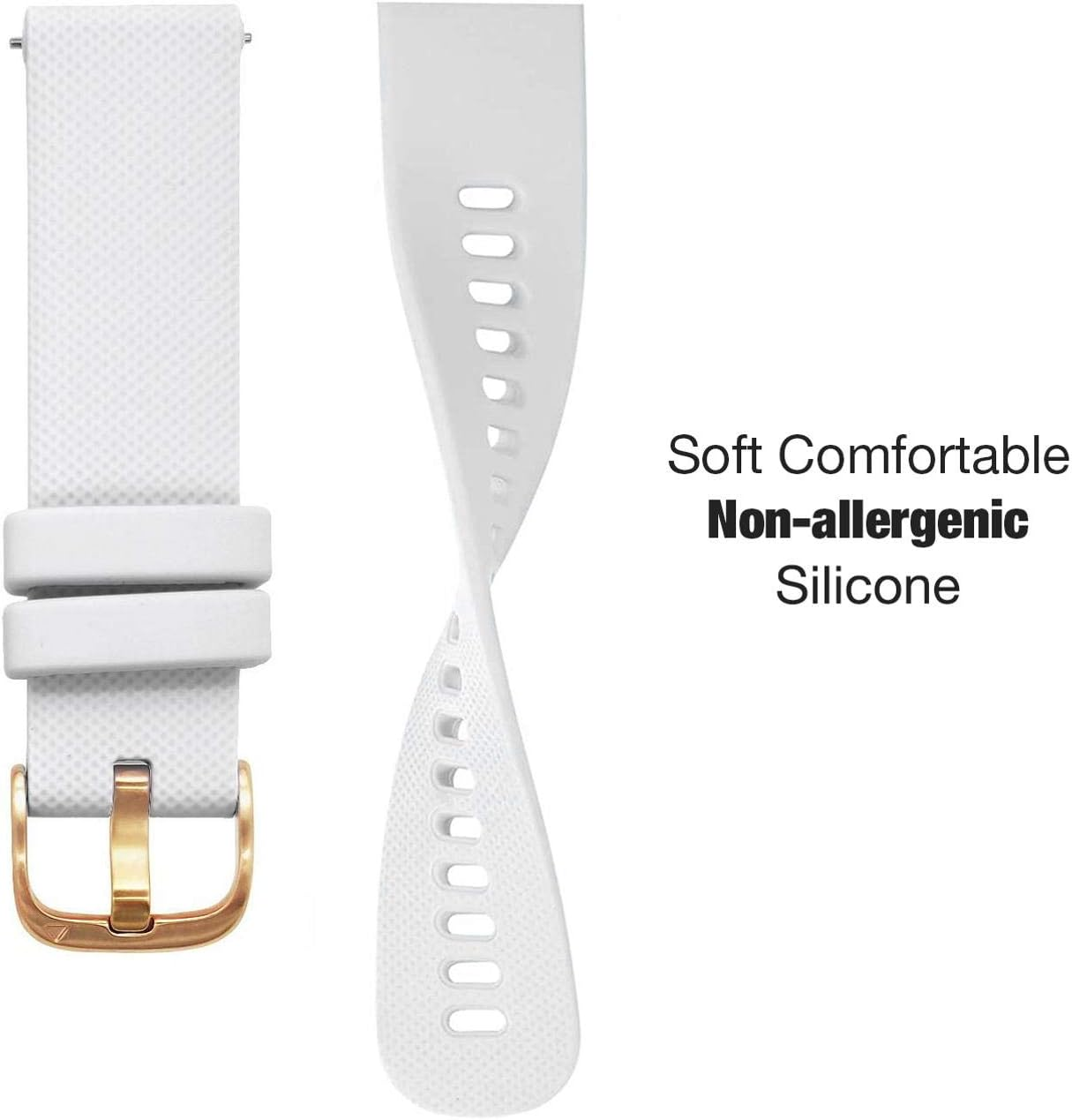 Abanen Silicone Watch Bands for Garmin Vivoactive 4S / Venu 2S / Venu 3S / Vivomove 3S, Soft Sport 18Mm Quick Release Waterproof Replacement Wristband Strap for Garmin Forerunner 255S/265S image number 3