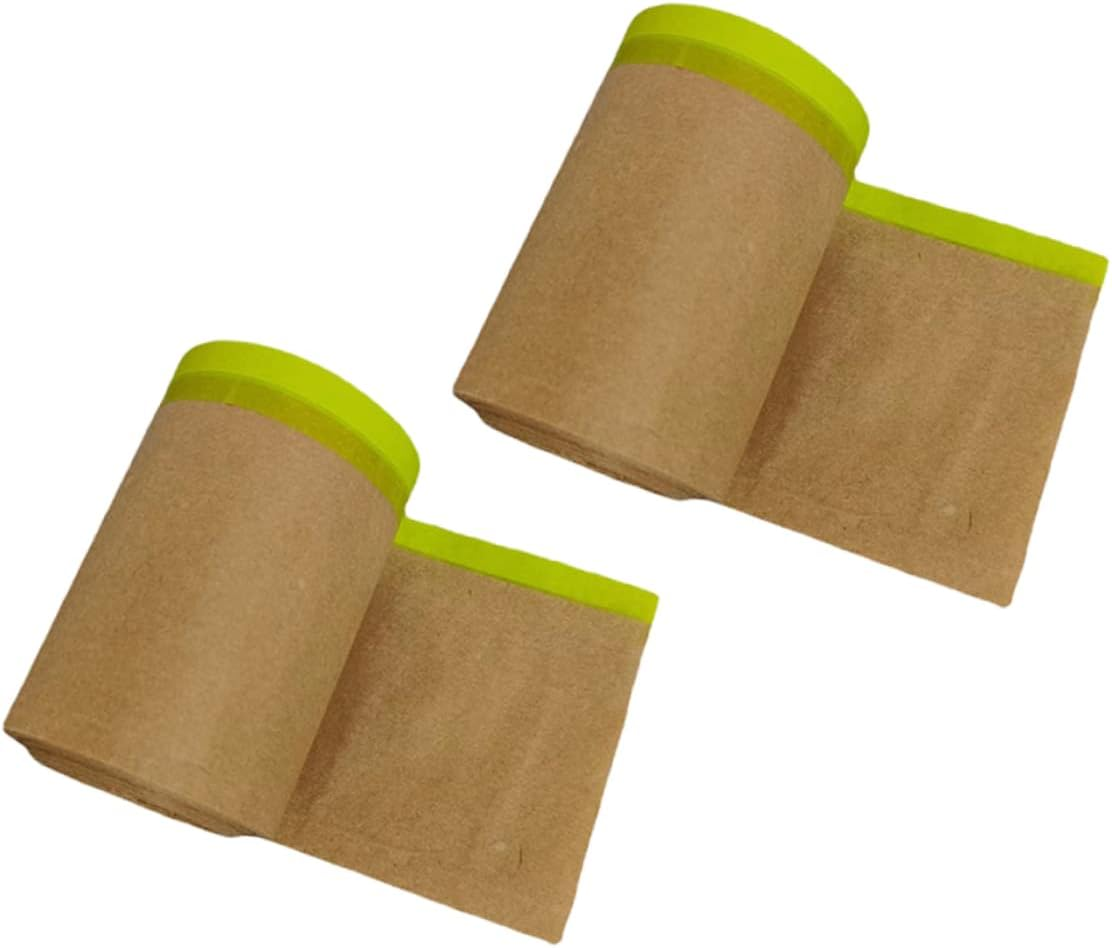 TEHAUX 2 Rolls Green Kraft Craft Paper Roll Masking Paper for Painting Upholstery Shelter Protection 15X11M Floor Furniture Decoration Covering image number 2