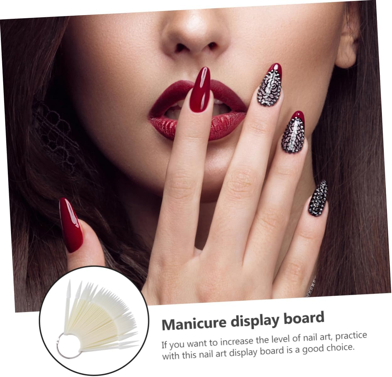 WOFASHPURET 160Pcs Nail Art Tips Display Nail Practice Tips Board Card Personal Use image number 3