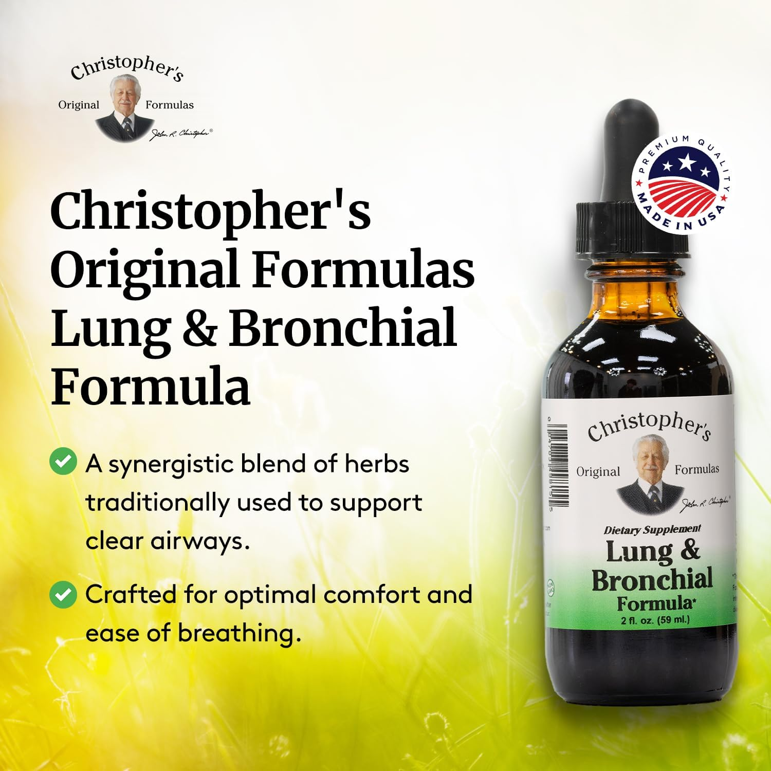 Christopher'S Original Formulas Lung plus Bronchial Supplement, 2 Fluid Ounce image number 1