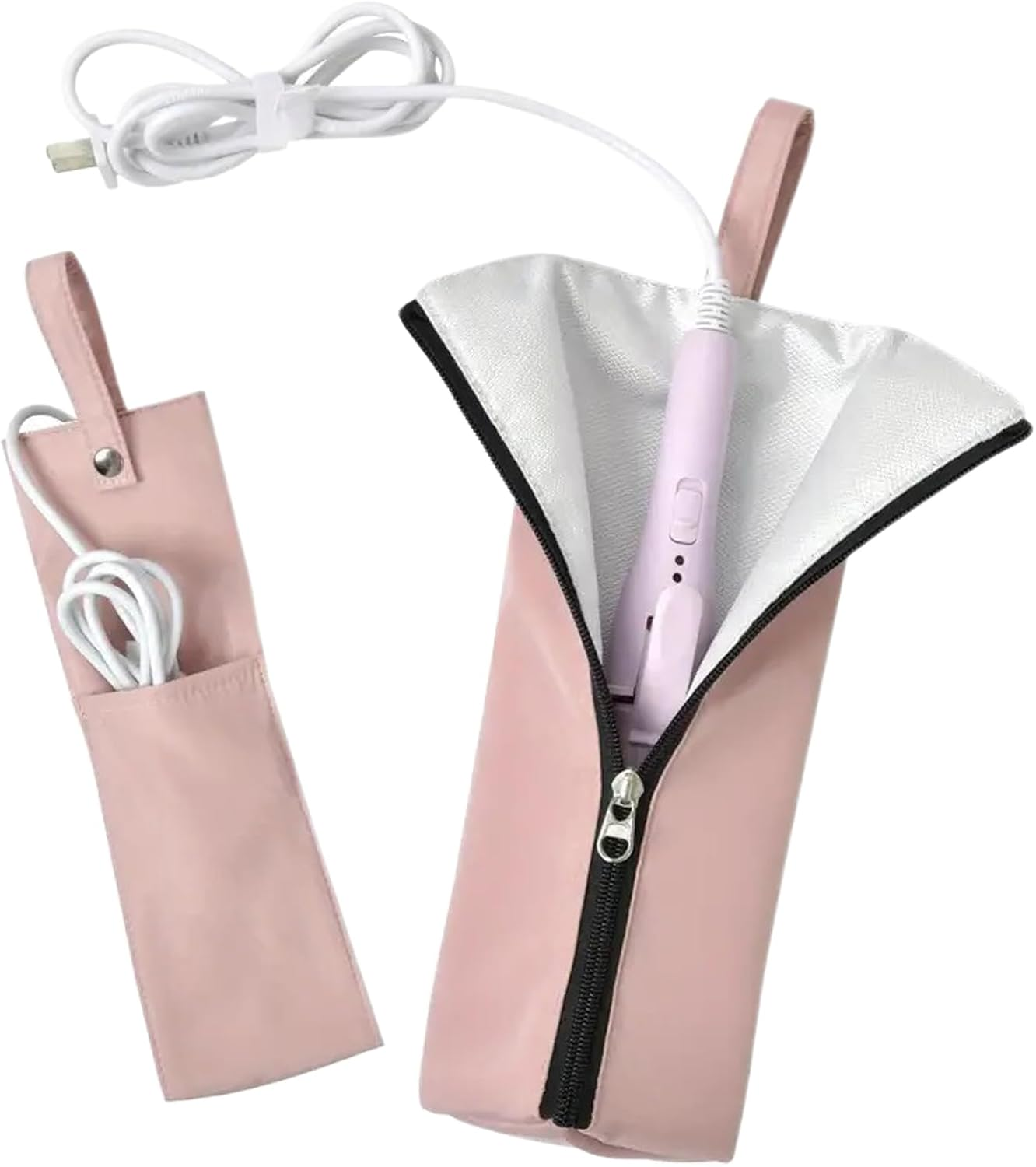 Curling Iron Travel Bag - Heat Resistant Straightener Pouch - Dustproof Waterproof Hair Styling Tool Organizer for Travel Vanity Table RV Salon Hairstylist Makeup Station Home