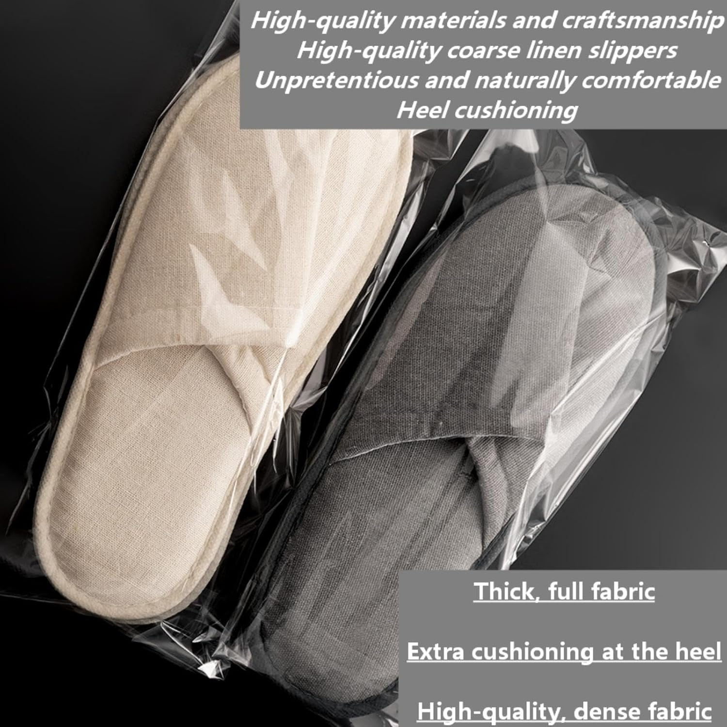 10 Pairs SPA Slippers - 28X11Cm Eco Disposable Non-Slip Guest Slippers for Airbnb, Beach Houses, Wedding Party, Bedroom, Travel & Winery Stays | Reusable Jute Footwear