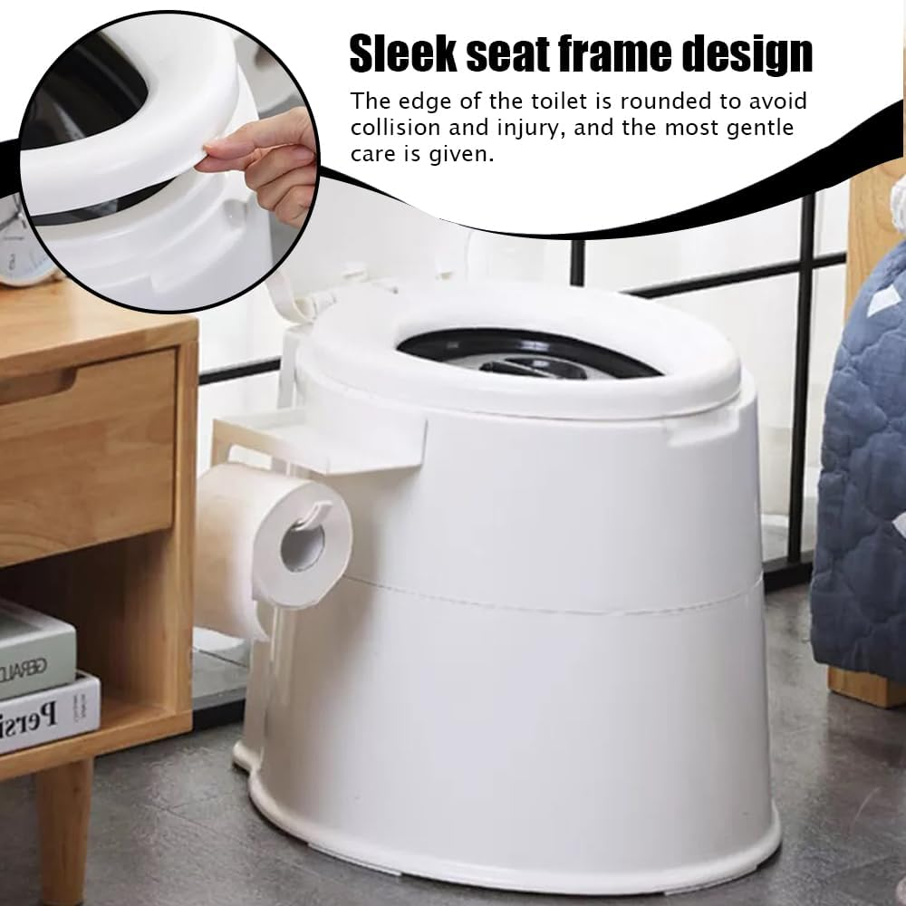Portable Bucket Toilet,Elderly Commode,Potty with Paper Holder, Outdoor Emergency Toilet,For Camping,Long Trips,Elder,Camping,Travel,Hiking