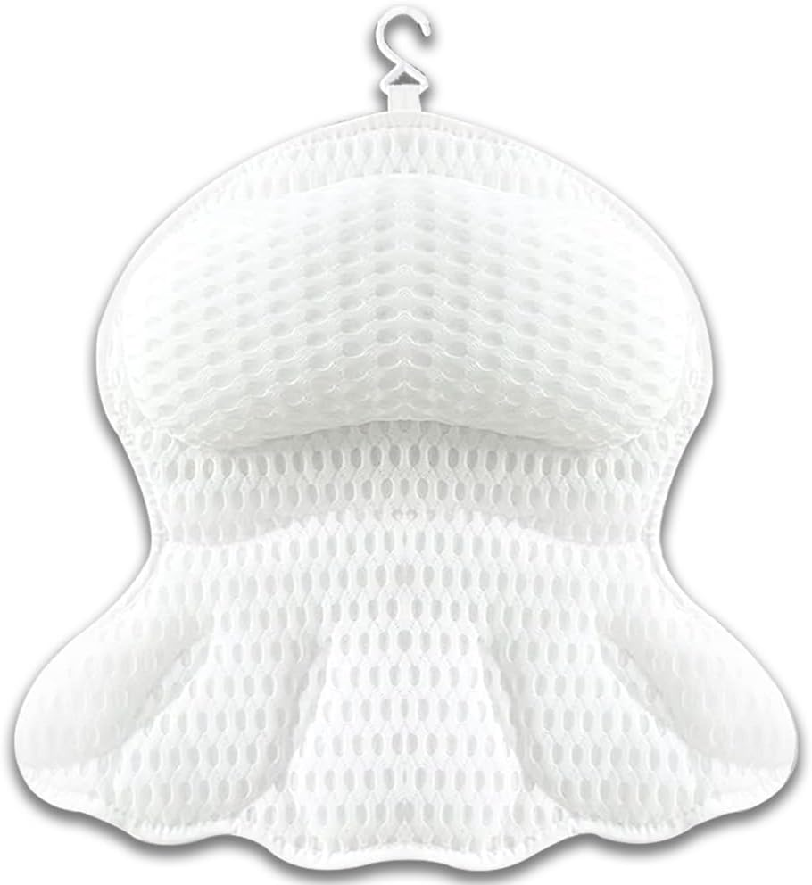 Bath Pillow,Ergonomic Bath Pillow,Soft Ergonomic Cushion,Comfort Bathtub Cushion,For Bathtub, Supports Head, Neck and Shoulders for a Relaxing Home Bathing Experience