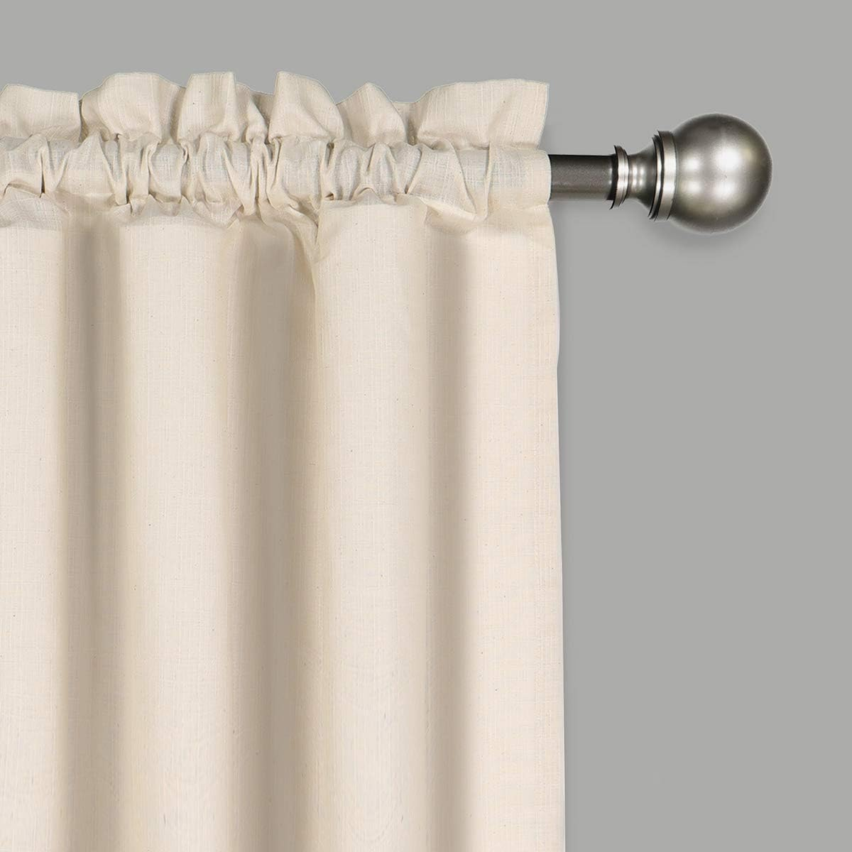 VUE Kingsbury Short Valance Small Window Curtains Bathroom, Living Room and Kitchens, 60% Cotton/40% Polyester, Natural, 52" X 14"