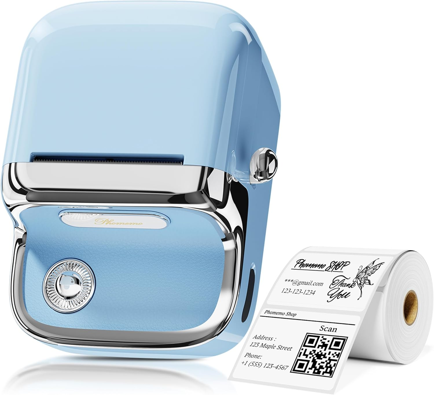 Phomemo M150 Label Maker Machine, 2025 Upgraded Bluetooth Sticker Printer, 2" Thermal Label Priner for Home Use & Small Business, Compatible with Ios & Android Phone, with 1 Pack 40X30Mm Thermal Label