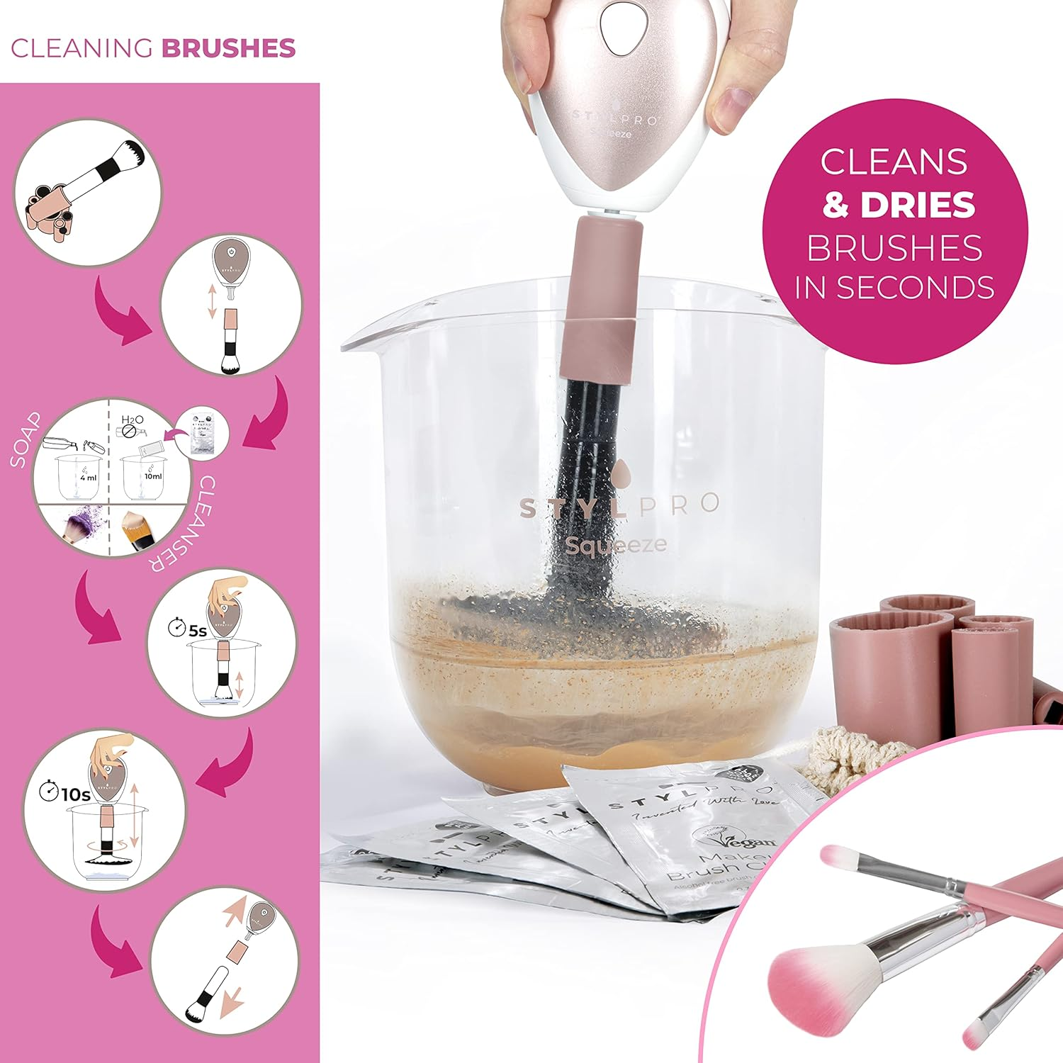 STYLPRO 2In1: Makeup Brush &Makeup Sponge or Blender Cleaner and Dryer Machine&hellip; image number 3