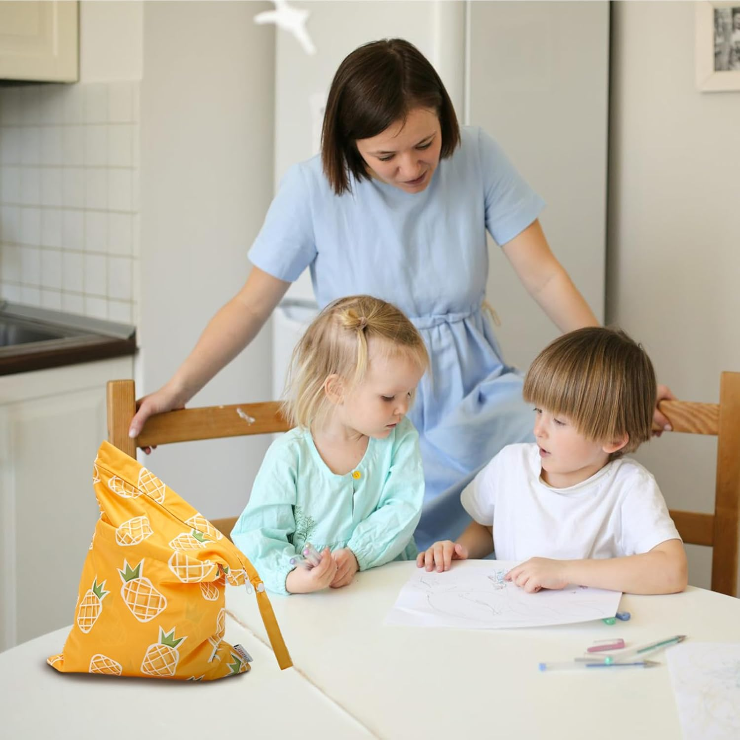 ALVABABY Wet Dry Bags 3 Pack Waterproof Reusable with Two Zippered Pockets Travel Beach Pool Daycare Soiled Baby Items Yoga Gym Bag for Swimsuits or Wet Clothes 3L-ZM23-AU image number 5