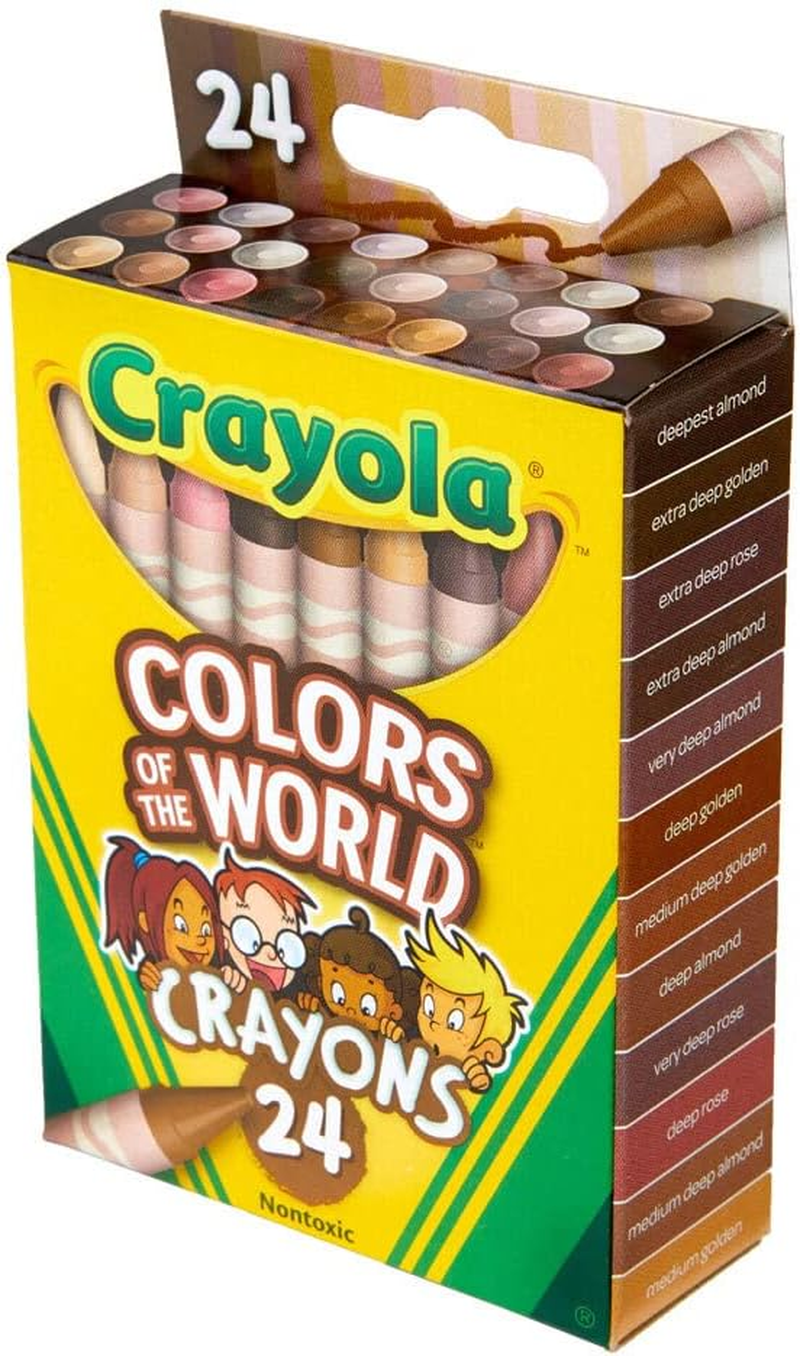 CRAYOLA 24Ct Colors of the World Crayons, Representing People of the World, Skin Tone Colours, Perfect for Colouring Books, Multi, 24 Count (Pack of 1), 520108 image number 1