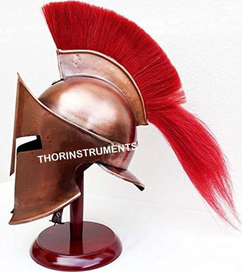 Medieval King Leonidas Armor Spartan 300 Roman Helmet on Wooden Stand Rustic Vintage Home Decor Gifts image number 2