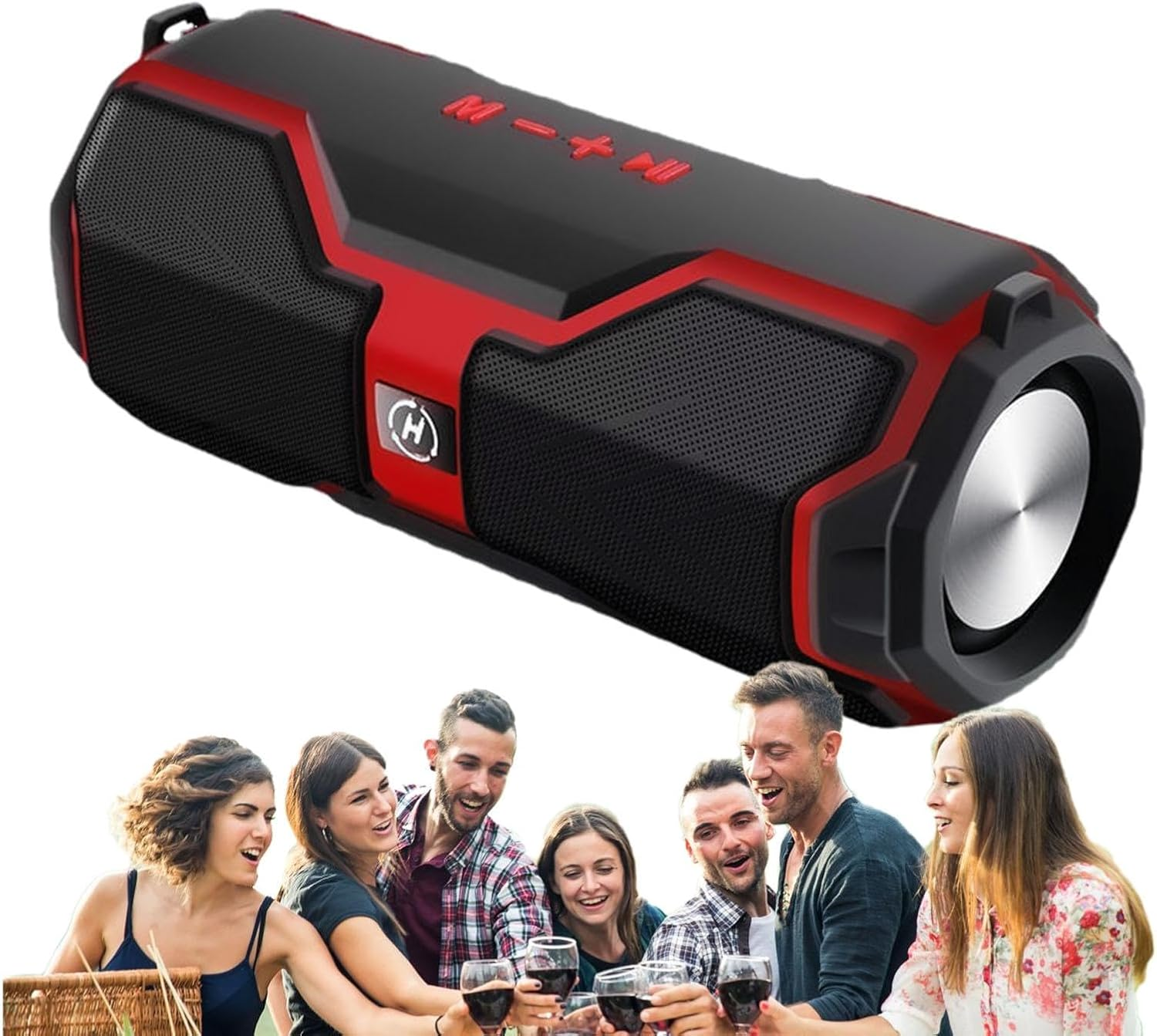 Loud Speaker for Partys | Wireless Boombox with Punchy Bass,Portable Compact Travel Speaker Boombox for Shower, Outdoor, Home, Beach