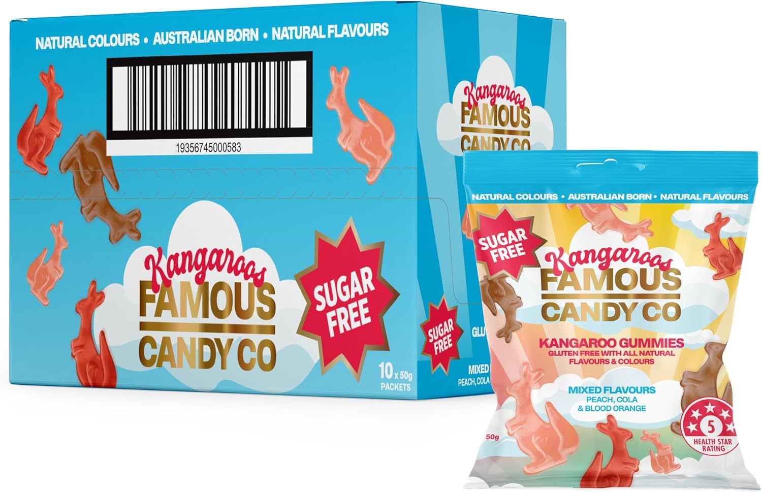 Famous Candy Kangaroos Mixed 50 G (10 Bags) image number 2