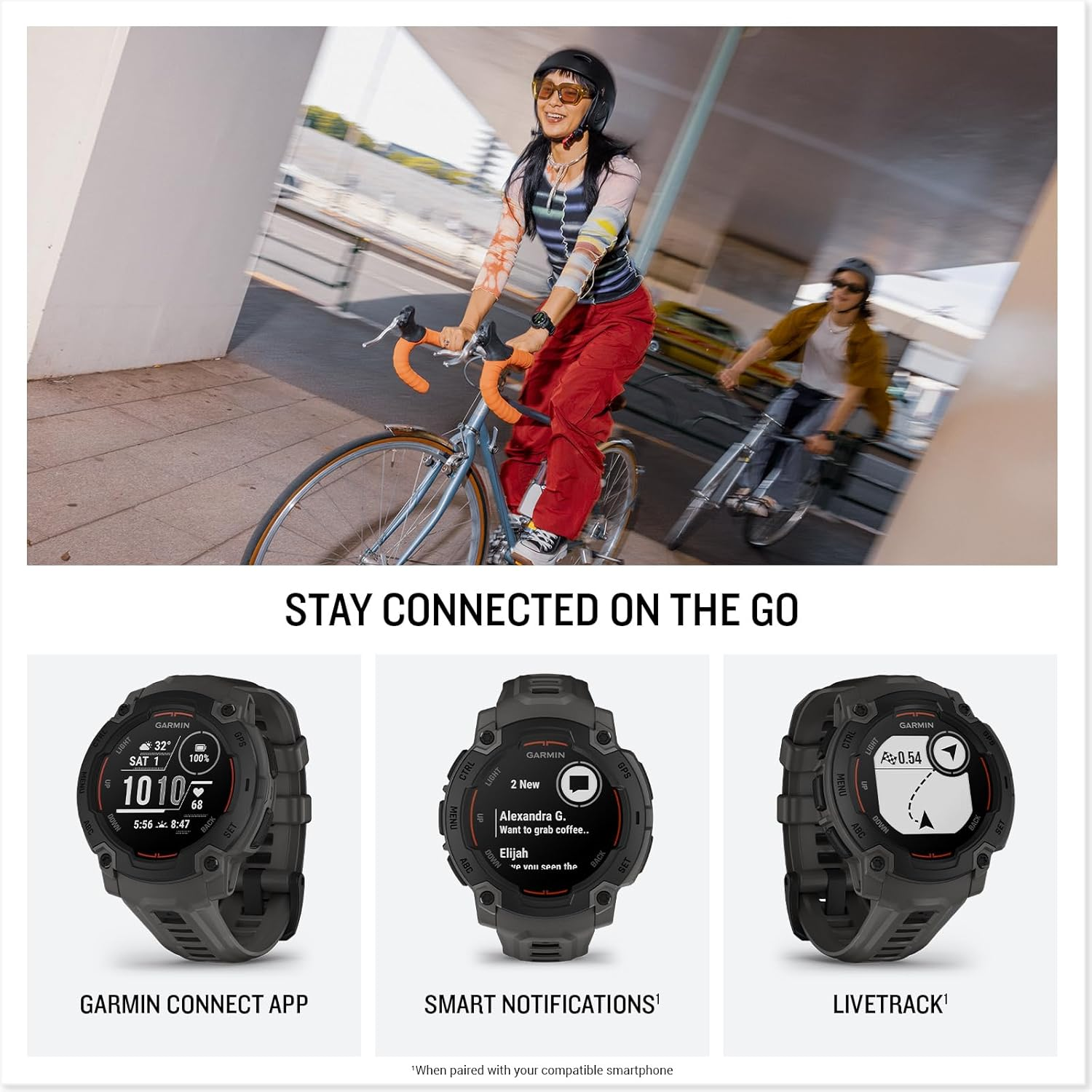 Garmin Instinct E, 45 Mm, Black Bezel with Charcoal Band image number 2