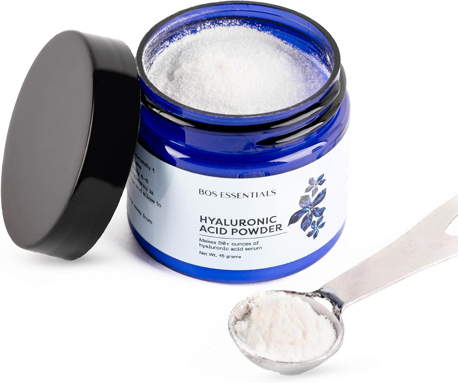 Pure Hyaluronic Acid Serum Powder 100% NATURAL SODIUM HYALURONATE High Molecular Weight Locks in Moisture and Creates Full, Youthful Skin - Makes 1040Mls of anti Ageing Hyaluronic Acid Serum