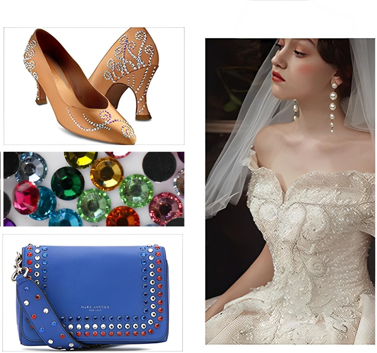 MSLSOZ Colorful Flat Back Rhinestones，200 Water Droplet Shaped Horse Eye Drills (Mixed 4 Sizes) and 700 round Flat Back Resin Rhinestones (6Mm & 5Mm)- Rhinestones for Crafting.