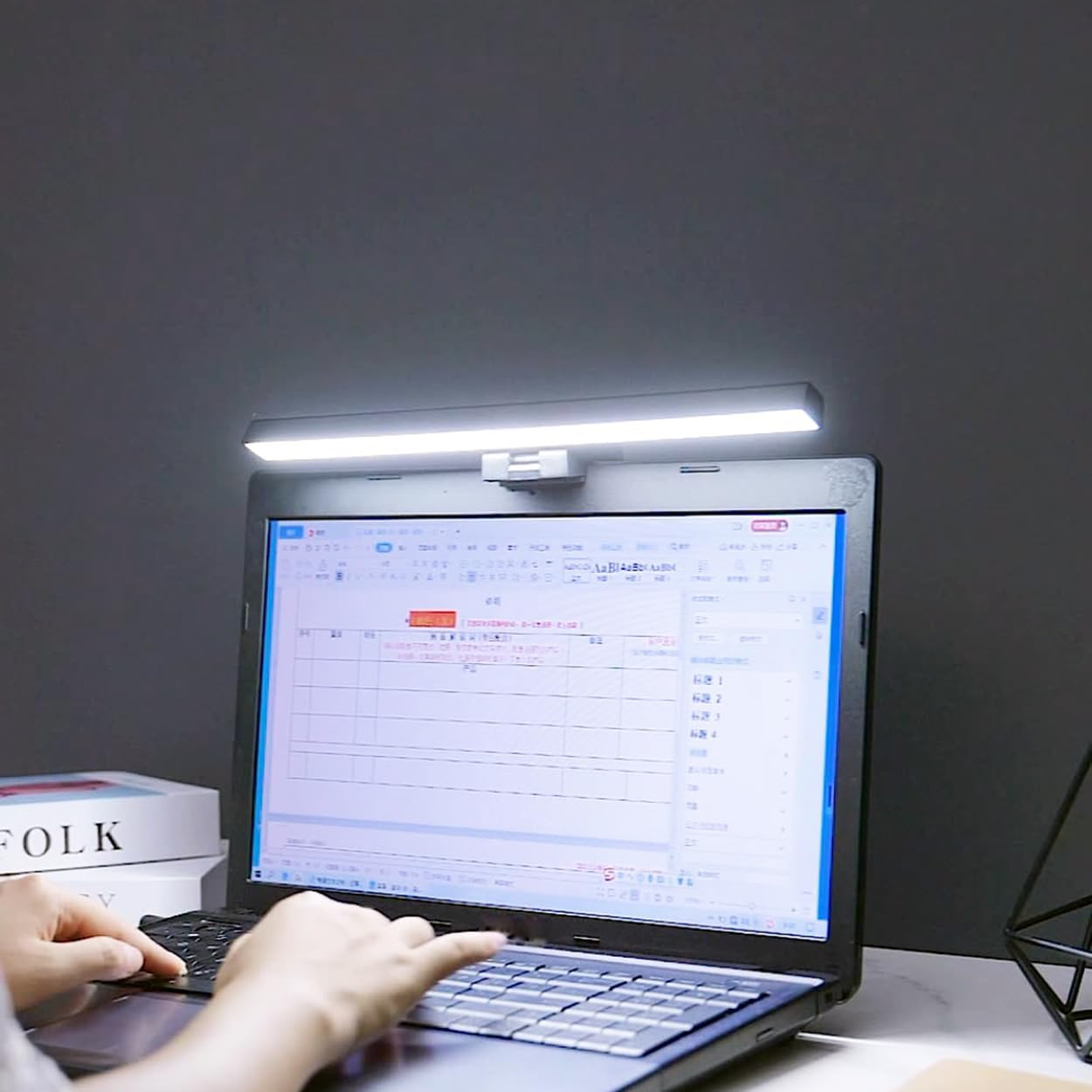 Meichoon Computer Display Light Bar USB Reading Desk Lamp Screen Eye Protection 3 Light Modes Adjust the Brightness Touch Switch LE11 White - White image number 3